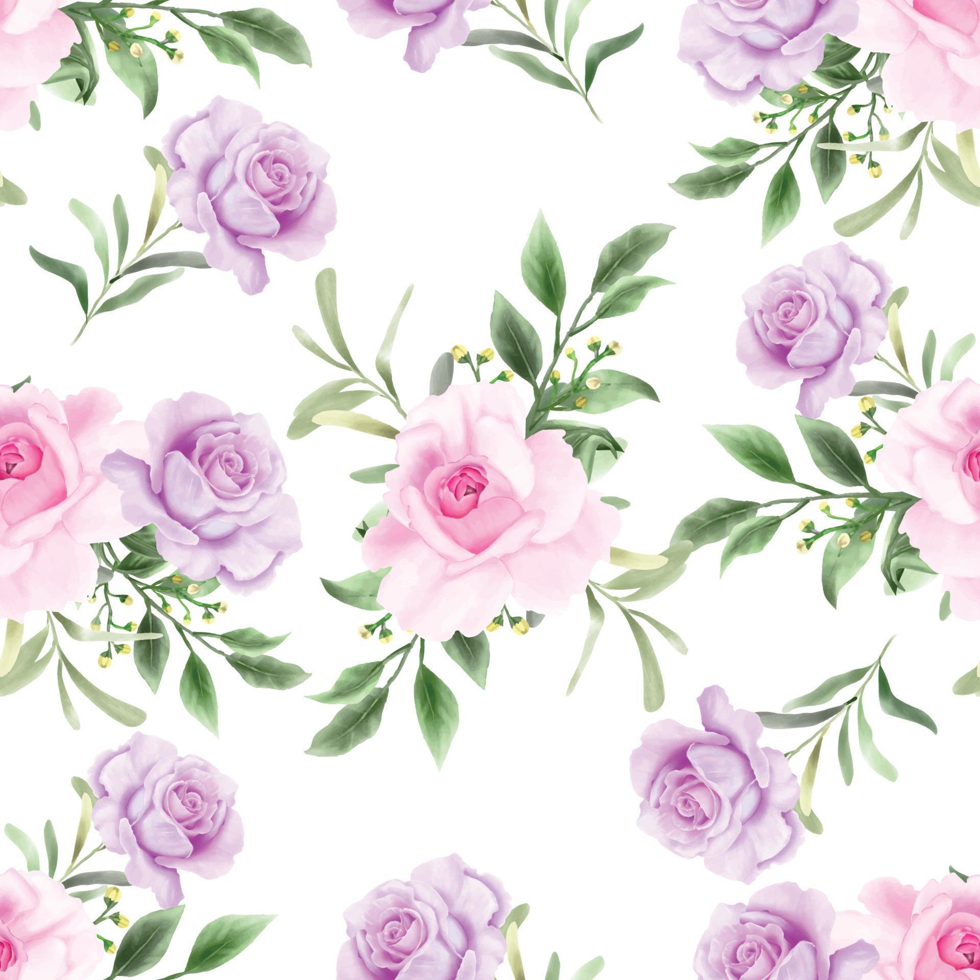 Beautiful purple flowers seamless pattern Stock Free