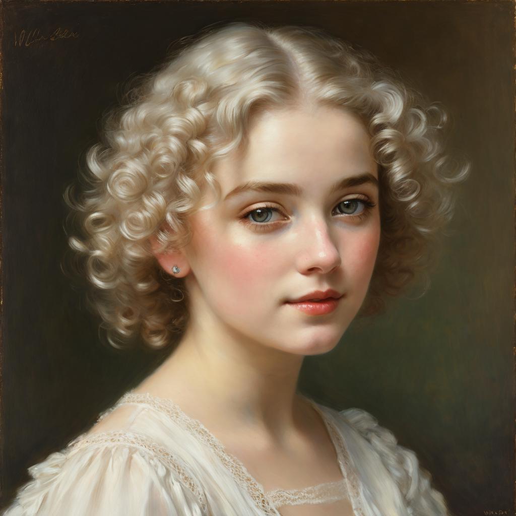 Girl with white curly by @ai_generated