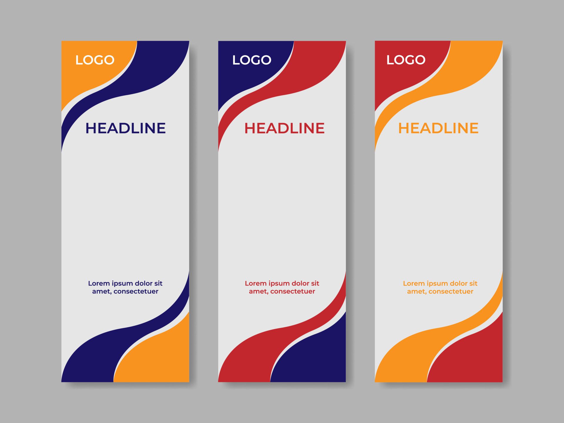 vertical business banner collection template design Free Vector