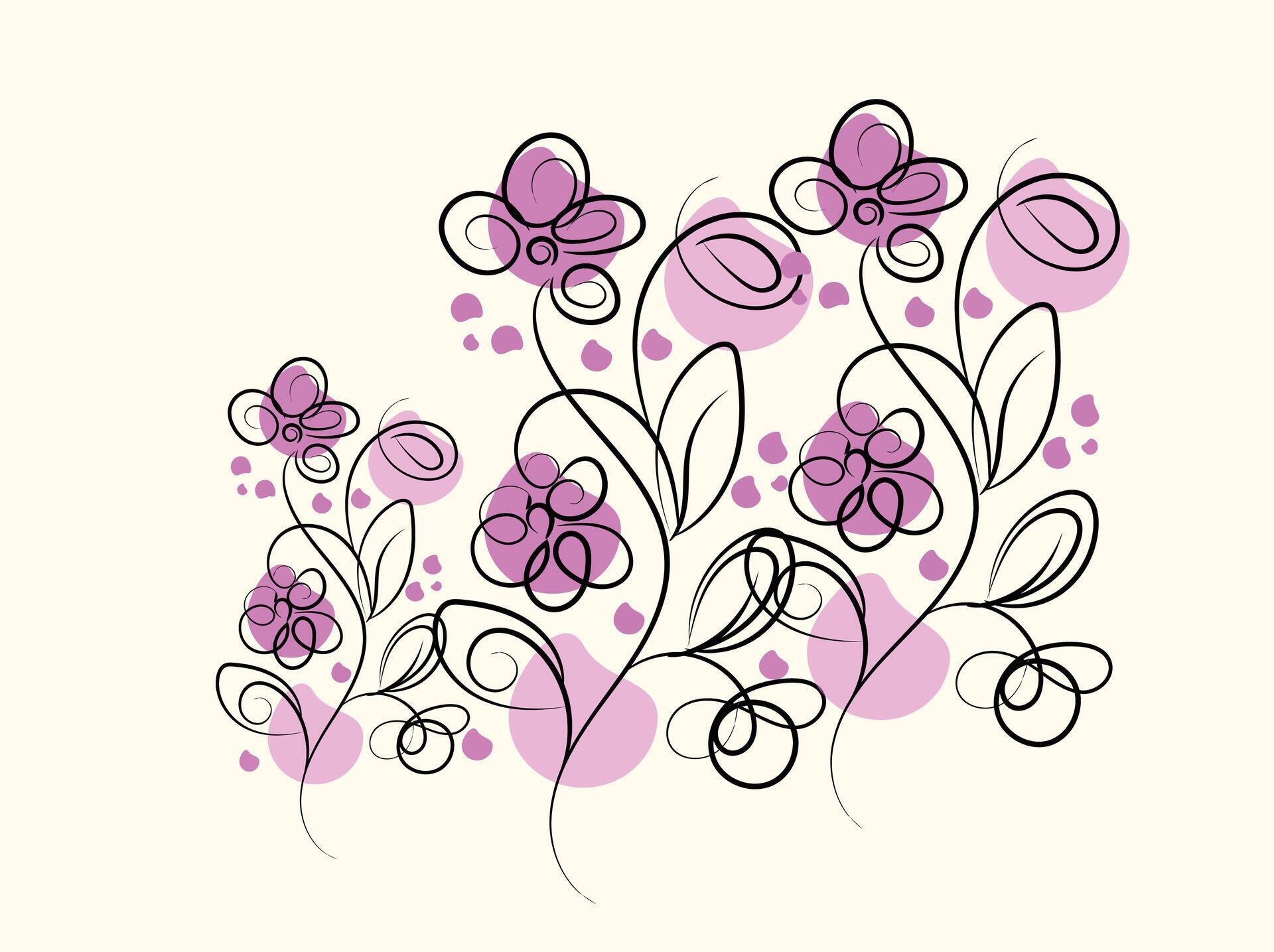 flower silhouettes design Stock Free