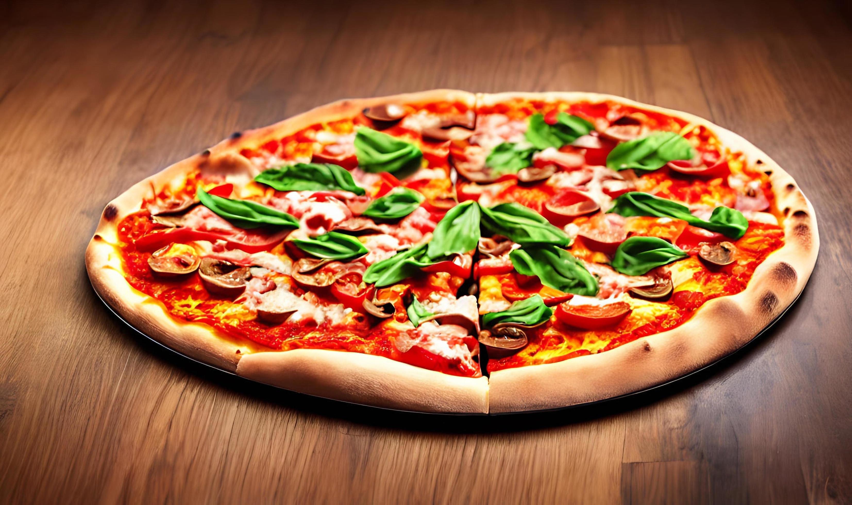 Pizza. Traditional Italian cuisine fast food. Stock Free