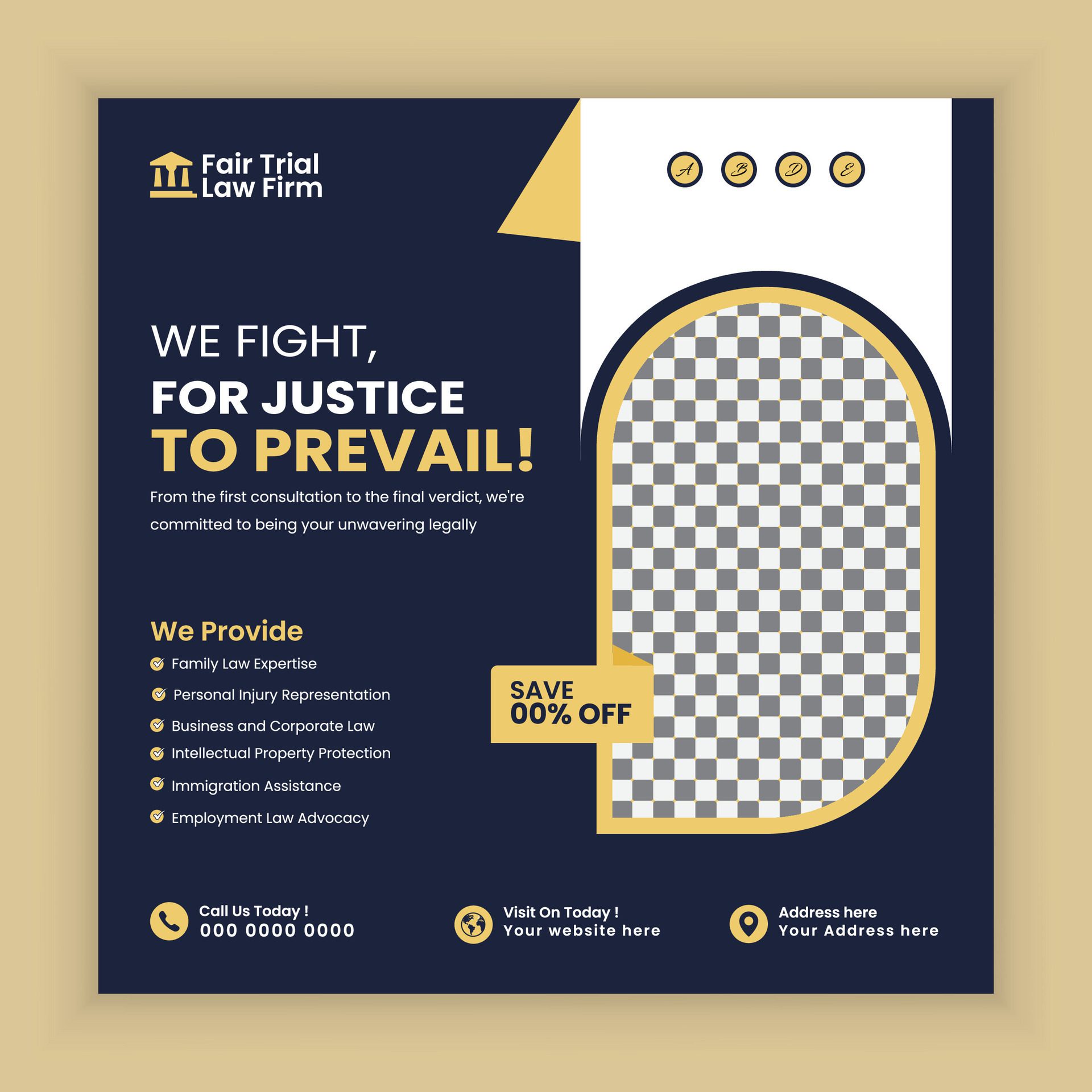 Law Firm Social media post and law consultation square flyer or web banner template design Free Vector