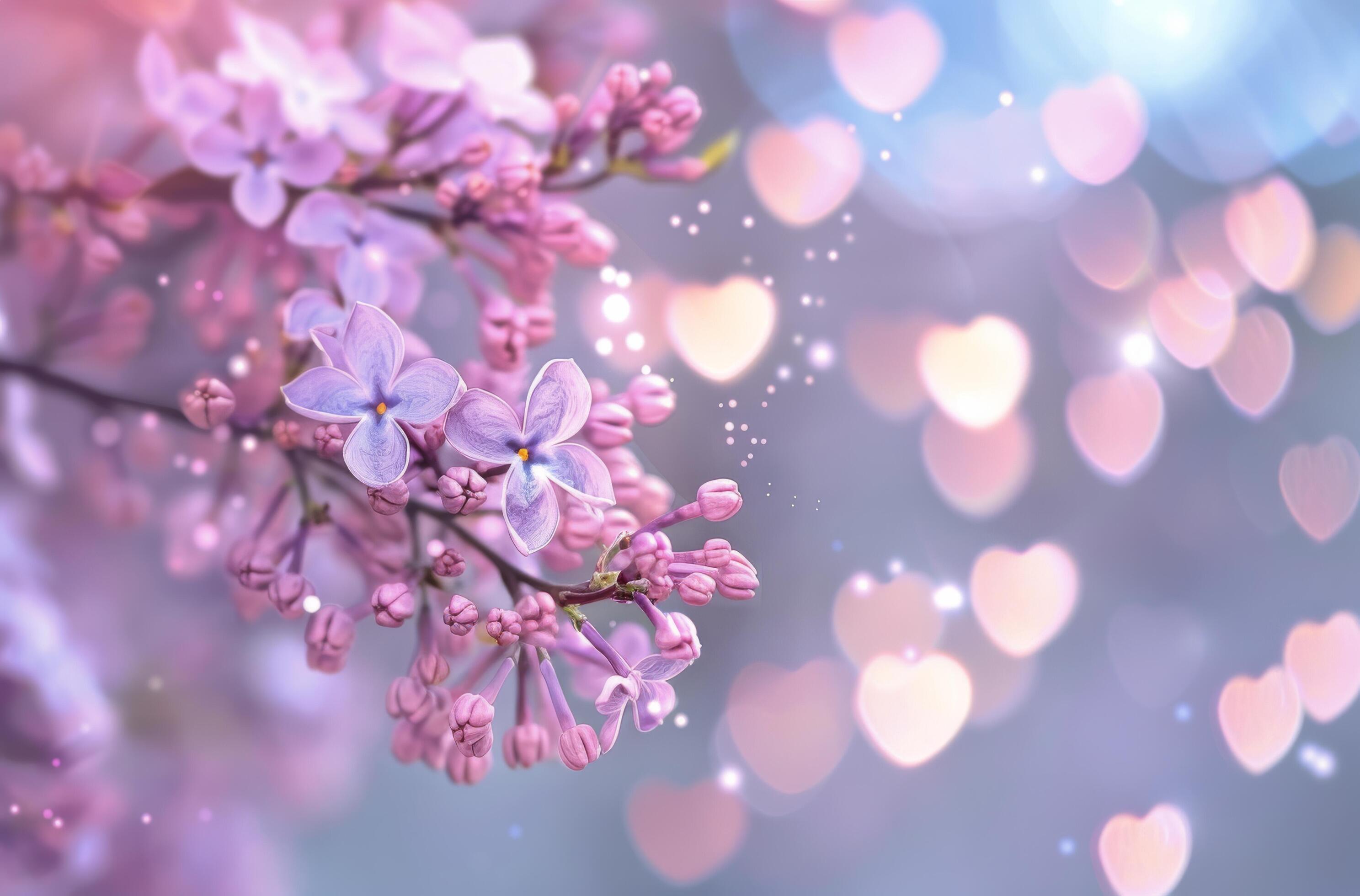 Lilac Blossoms With Bokeh Background Stock Free