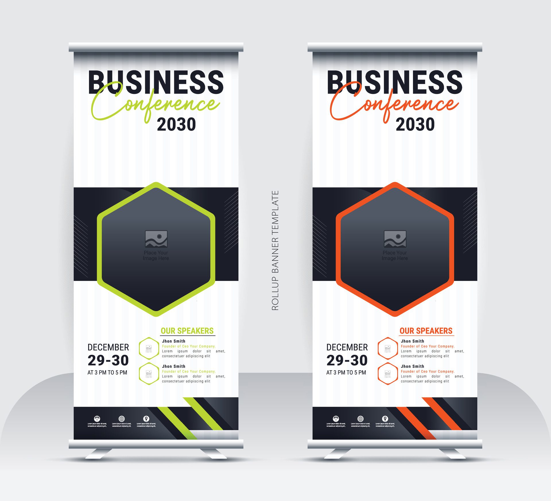 Business Conference Roll-up Banner Design Free Vector