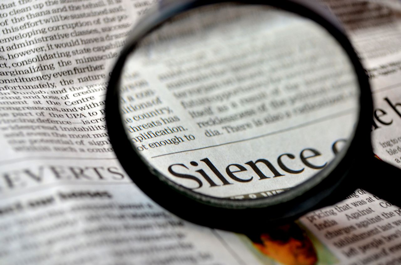 Silence Word Magnified Stock Free