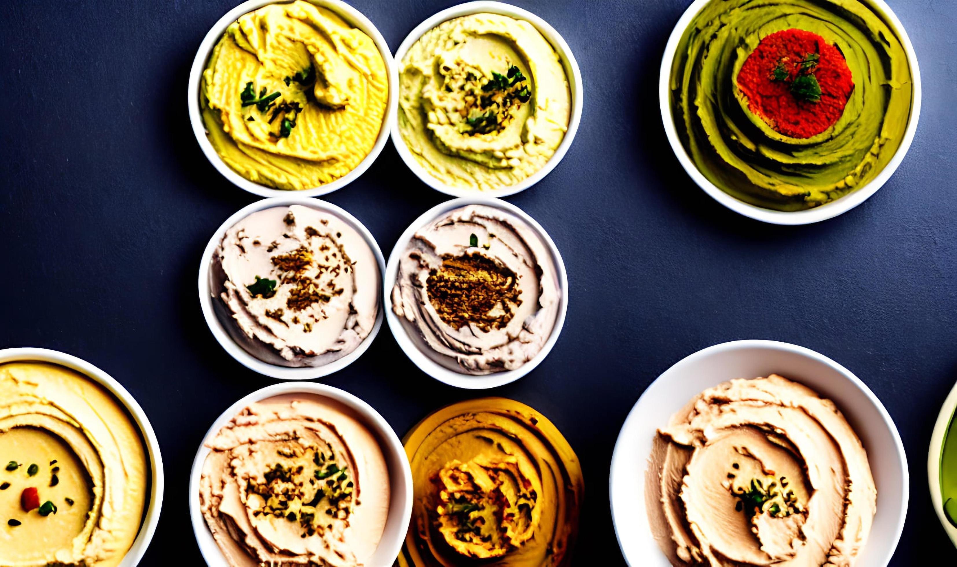 Healthy food. Traditional freshly made organic hummus. Stock Free