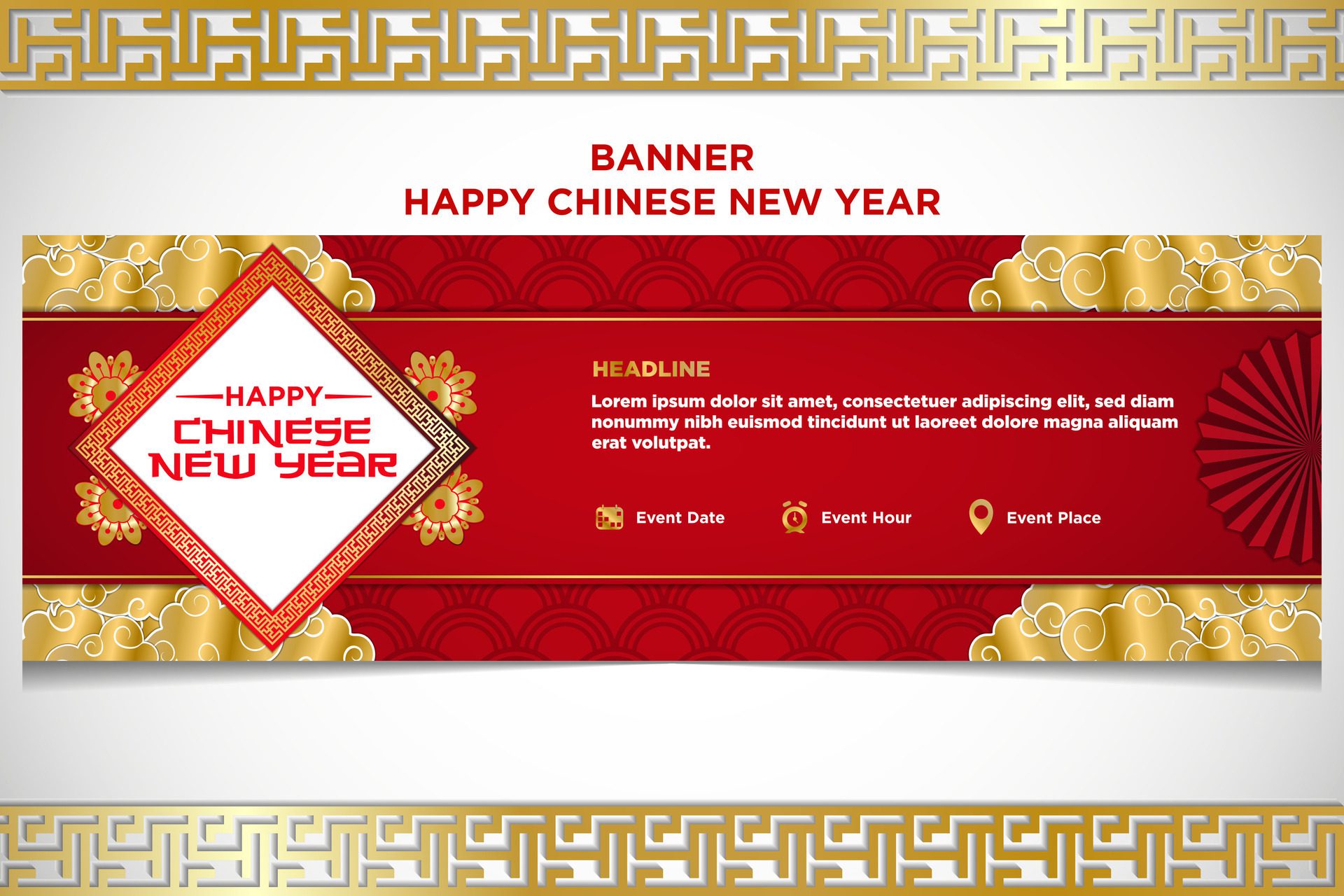 Vector Chinese New Year Festival Celebration Banner Template Free Vector