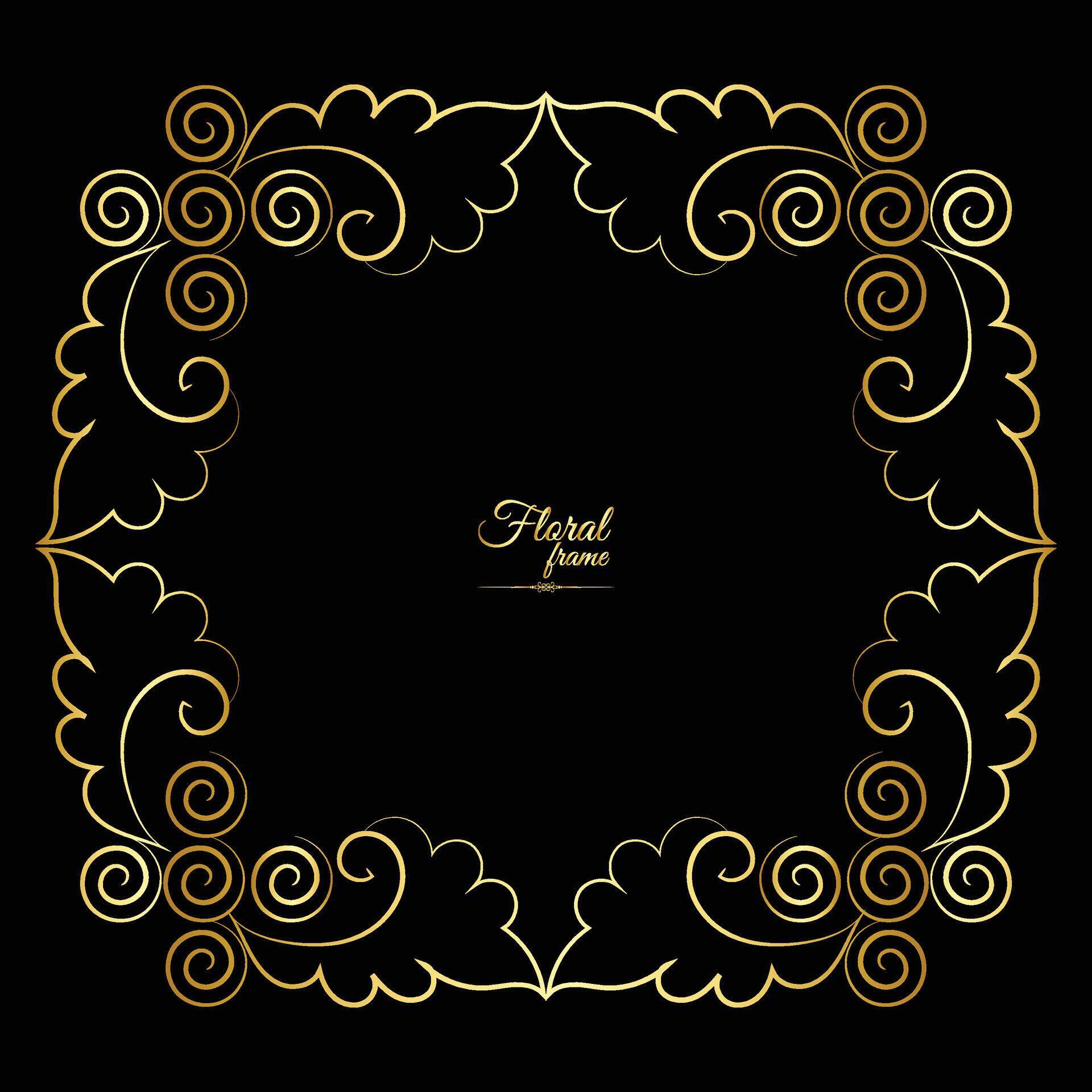 Vector luxury decorative golden vintage frames and borders. retro ornamental frame art and flower isolated floral background Stock Free