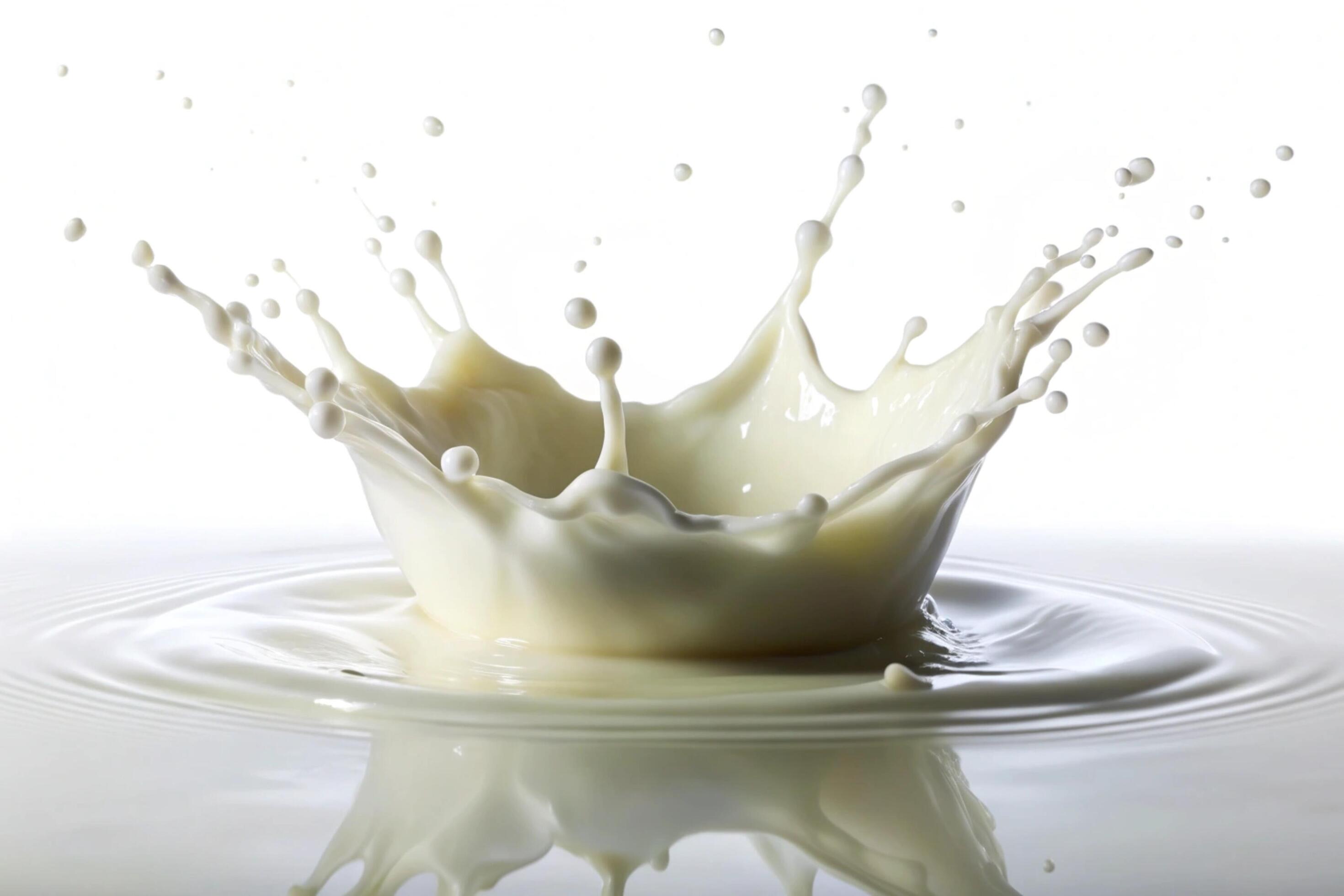 Milk splashes on white background Stock Free