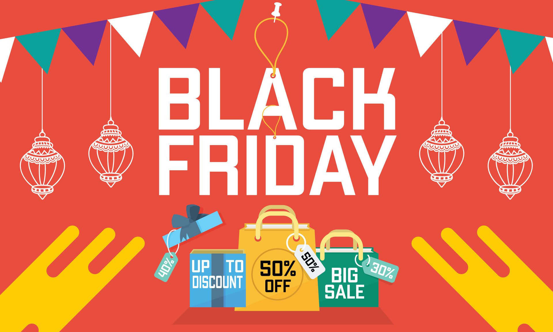 I will design engaging ads banners for black friday and cyber monday sales Free Vector