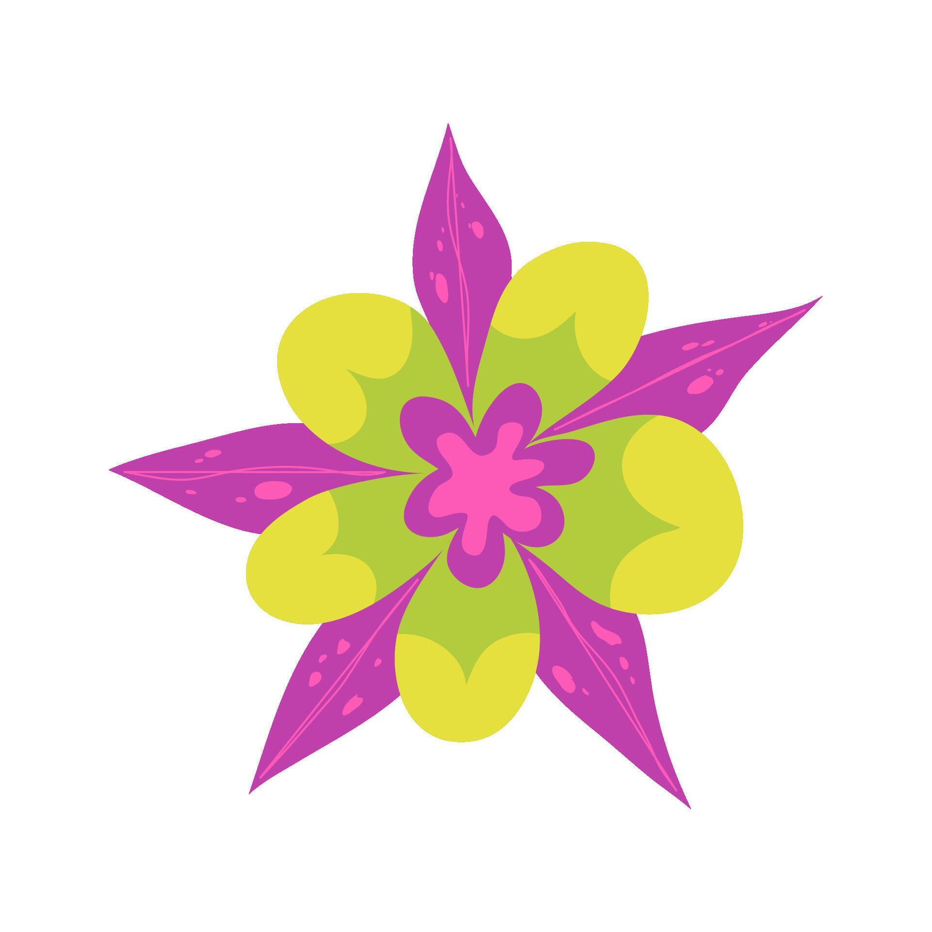 Naive Vibrant Flower isolated. Spring plant naive style. Cartoon vector illustration. Daisy simple vibrant flora Stock Free