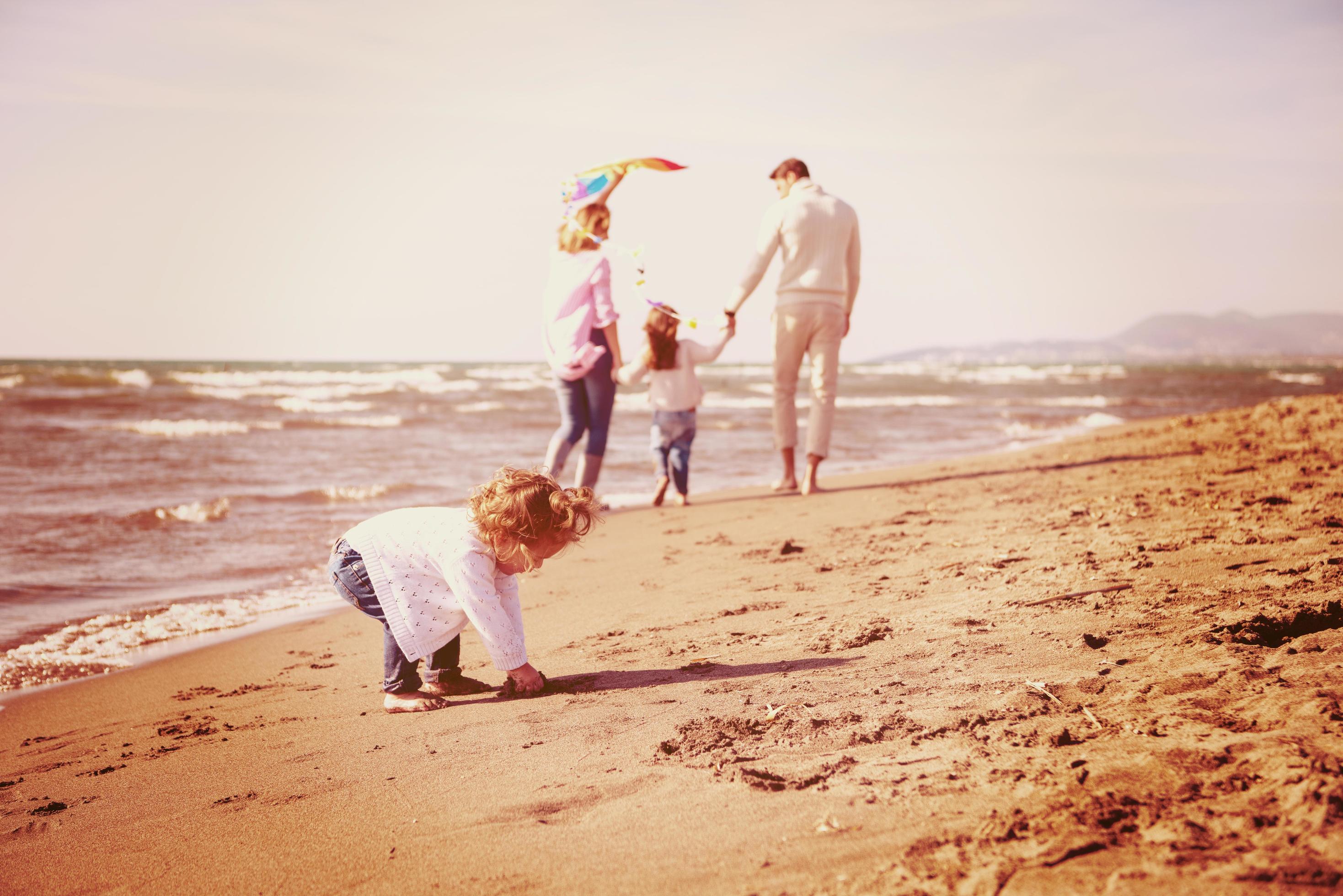 happy family enjoying vecation during autumn day Stock Free