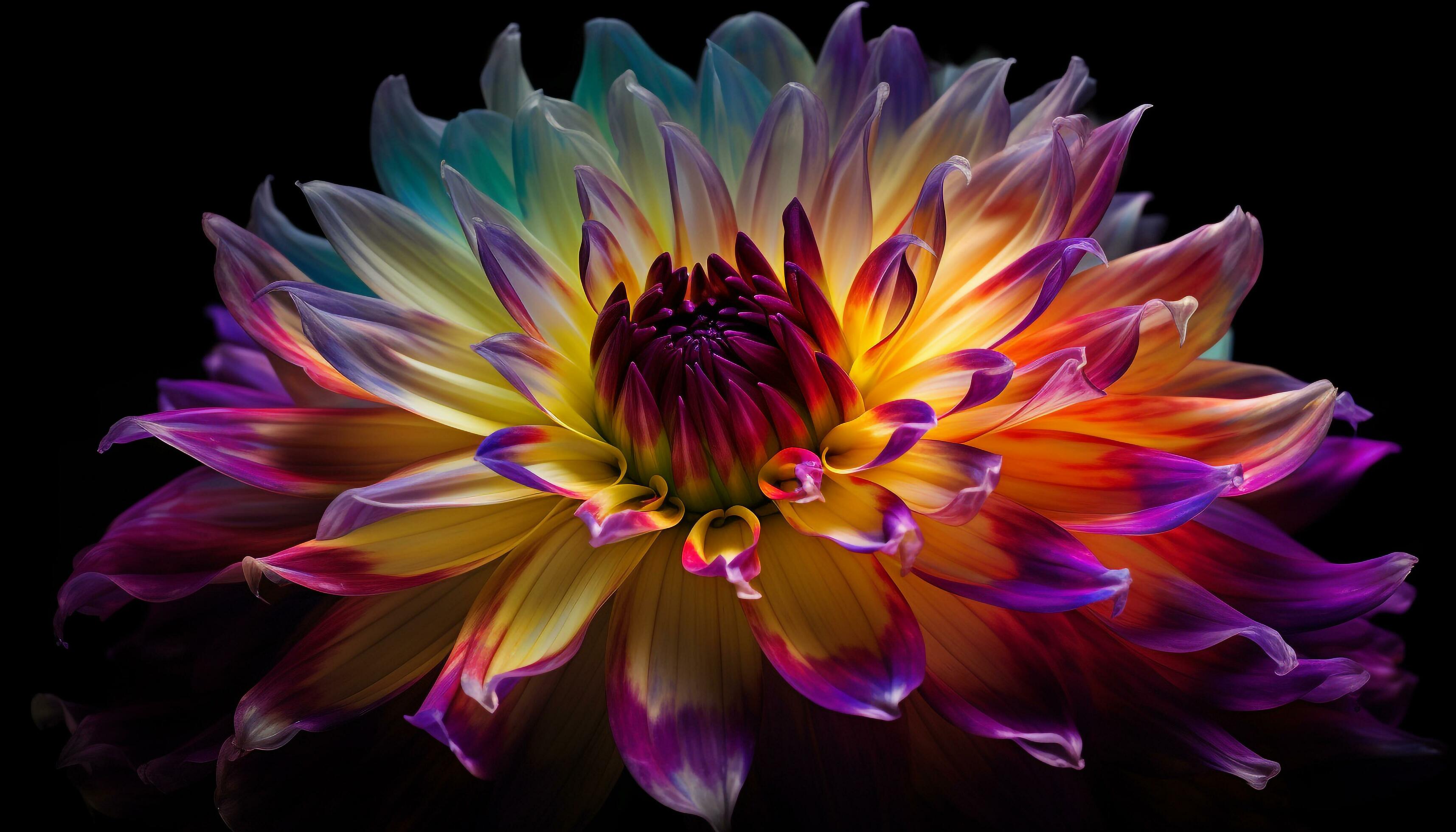 Vibrant colored petals showcase the beauty of nature single flower generated by AI Stock Free