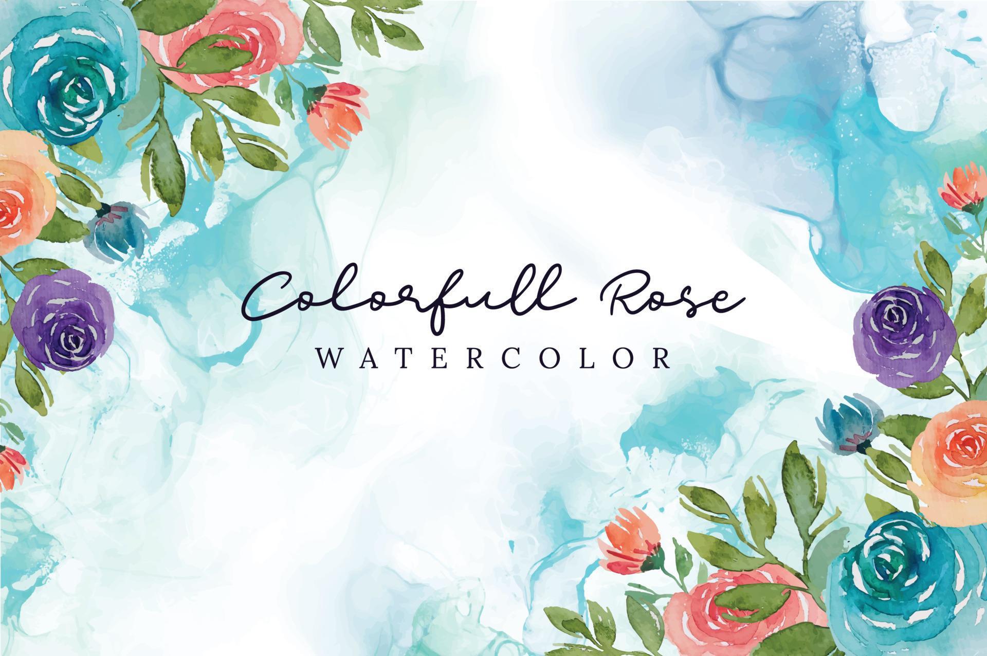 watercolor flower frame background Stock Free