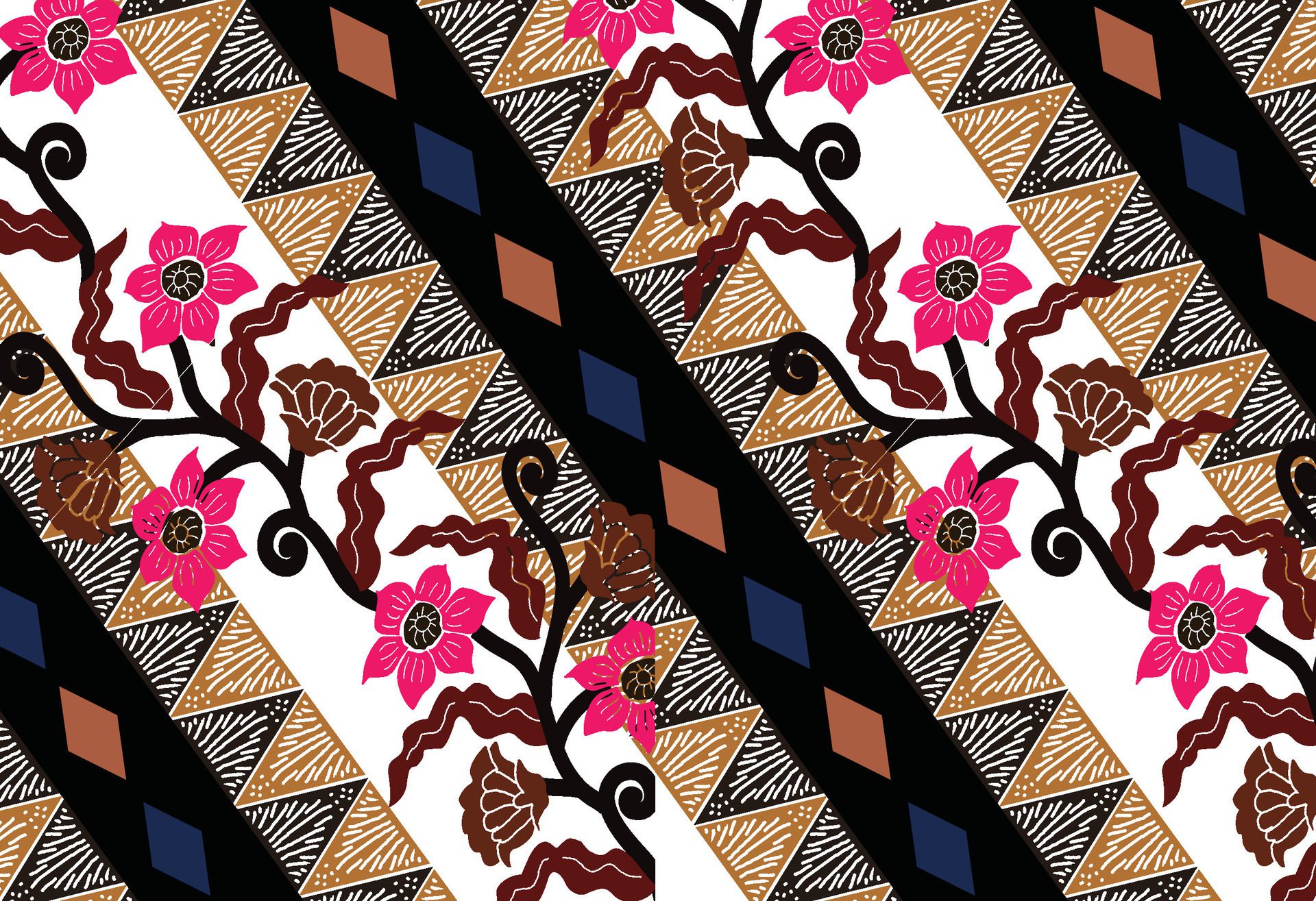 PrintIndonesian batik motifs with exclusive and classic Balinese style floral and plant patterns are suitable for various purposes. EPS 10 Free Vector