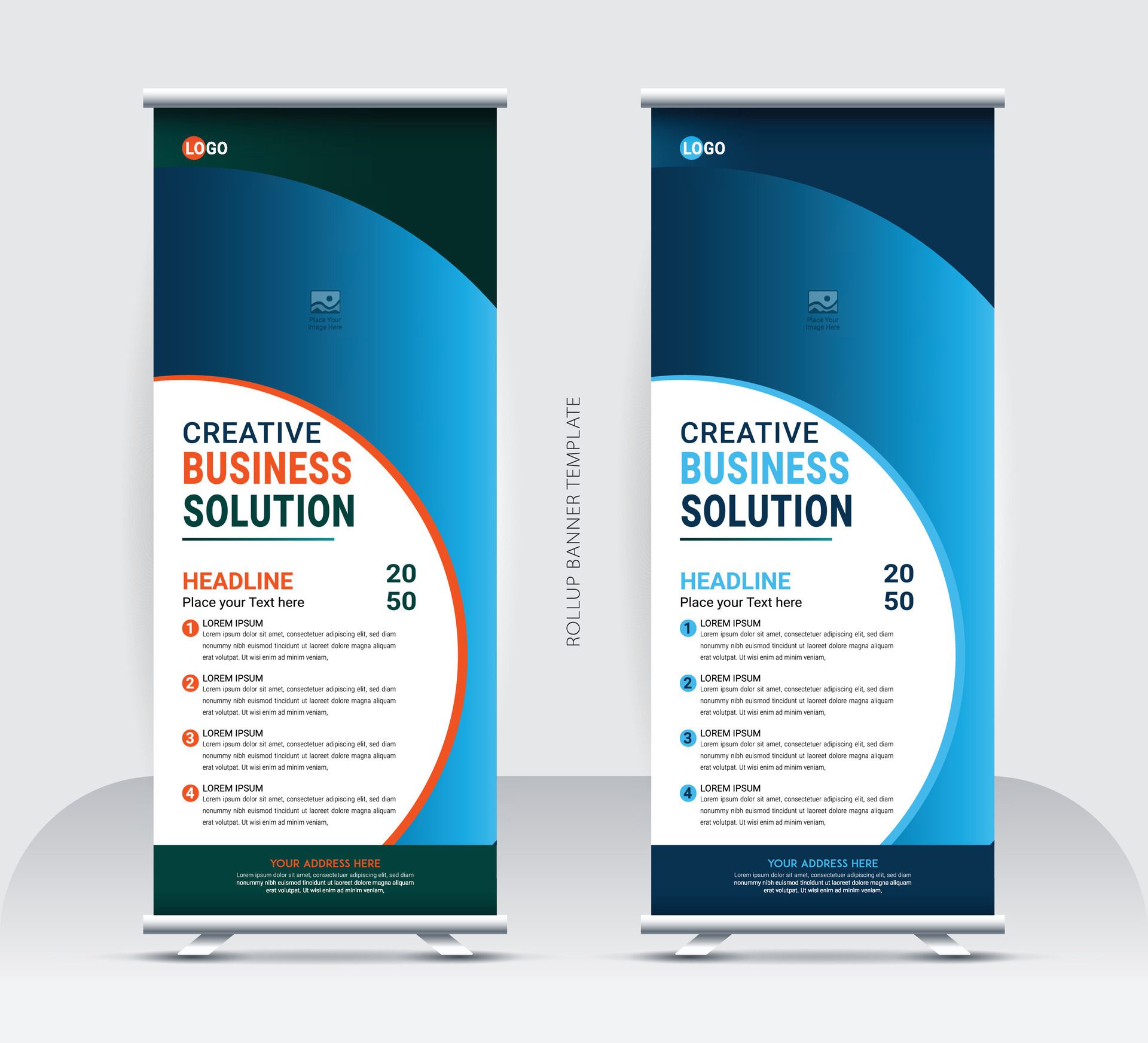 Business Marketing rollup banner design, corporate Business rollup banner Template Design Free Vector