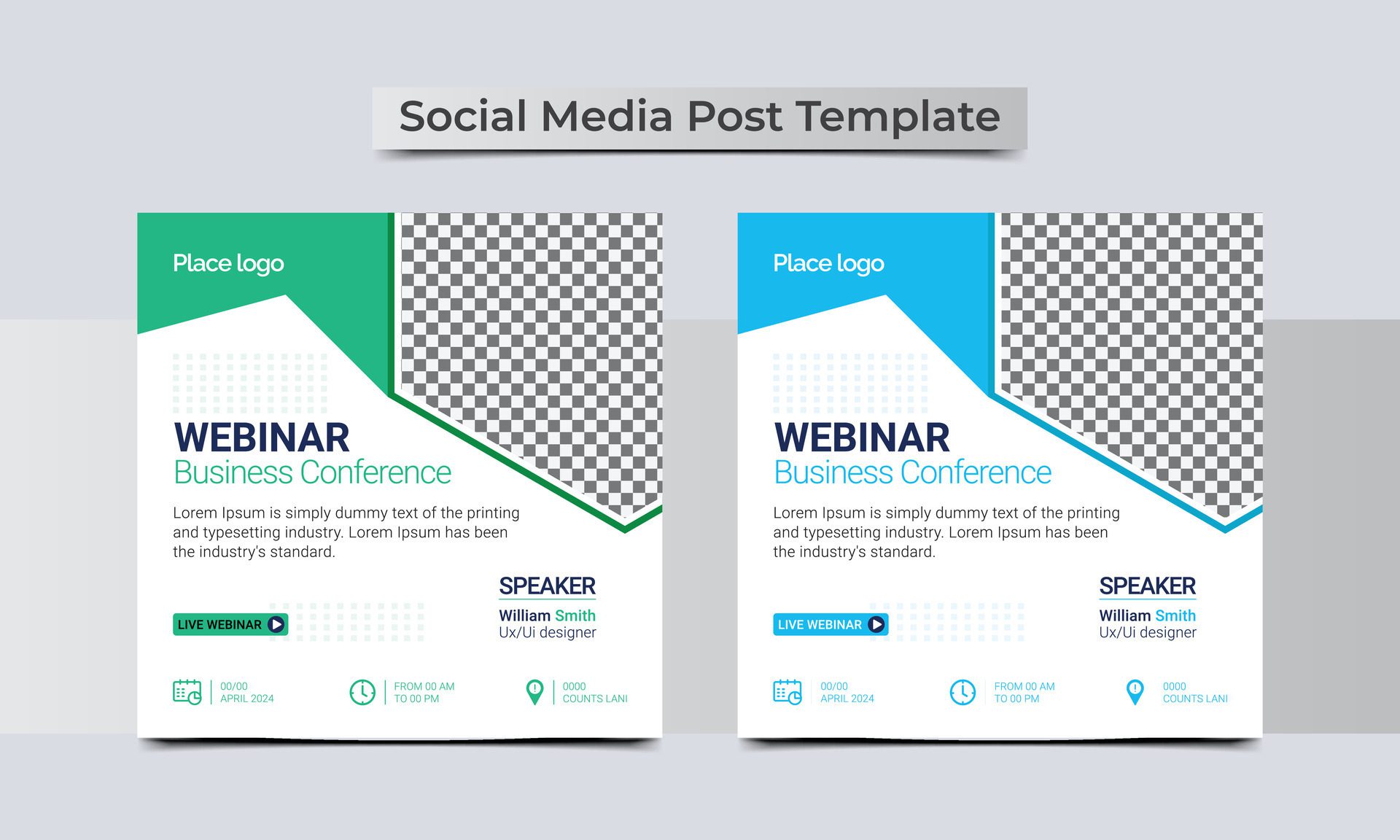 Online webinar conference banner template. Free Vector