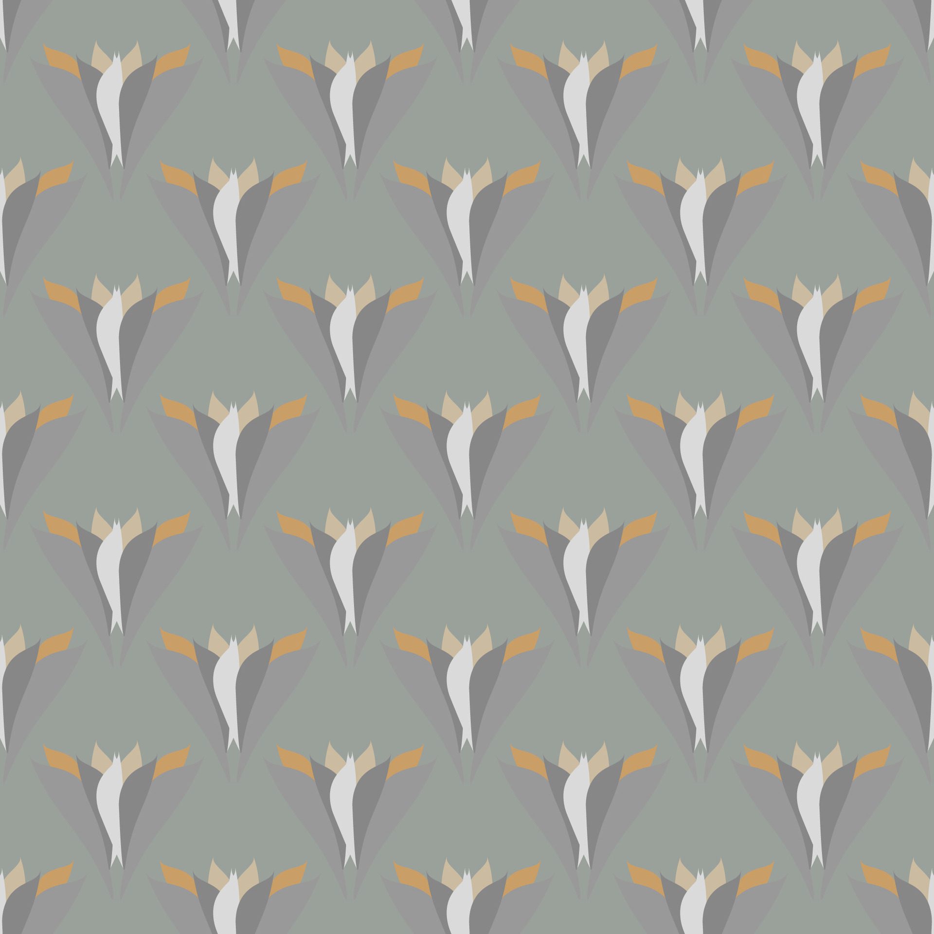 Seamless pattern of graphic geometric elements similar to feathers or wings Free Vector