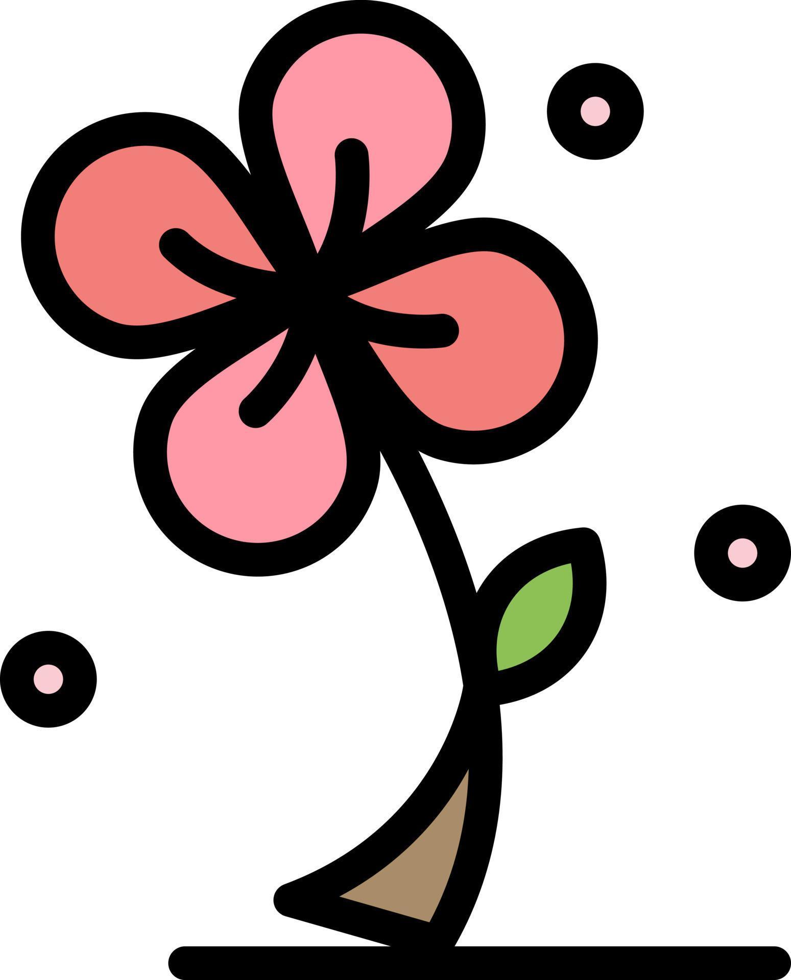 Flora Floral Flower Nature Spring Flat Color Icon Vector icon banner Template Stock Free