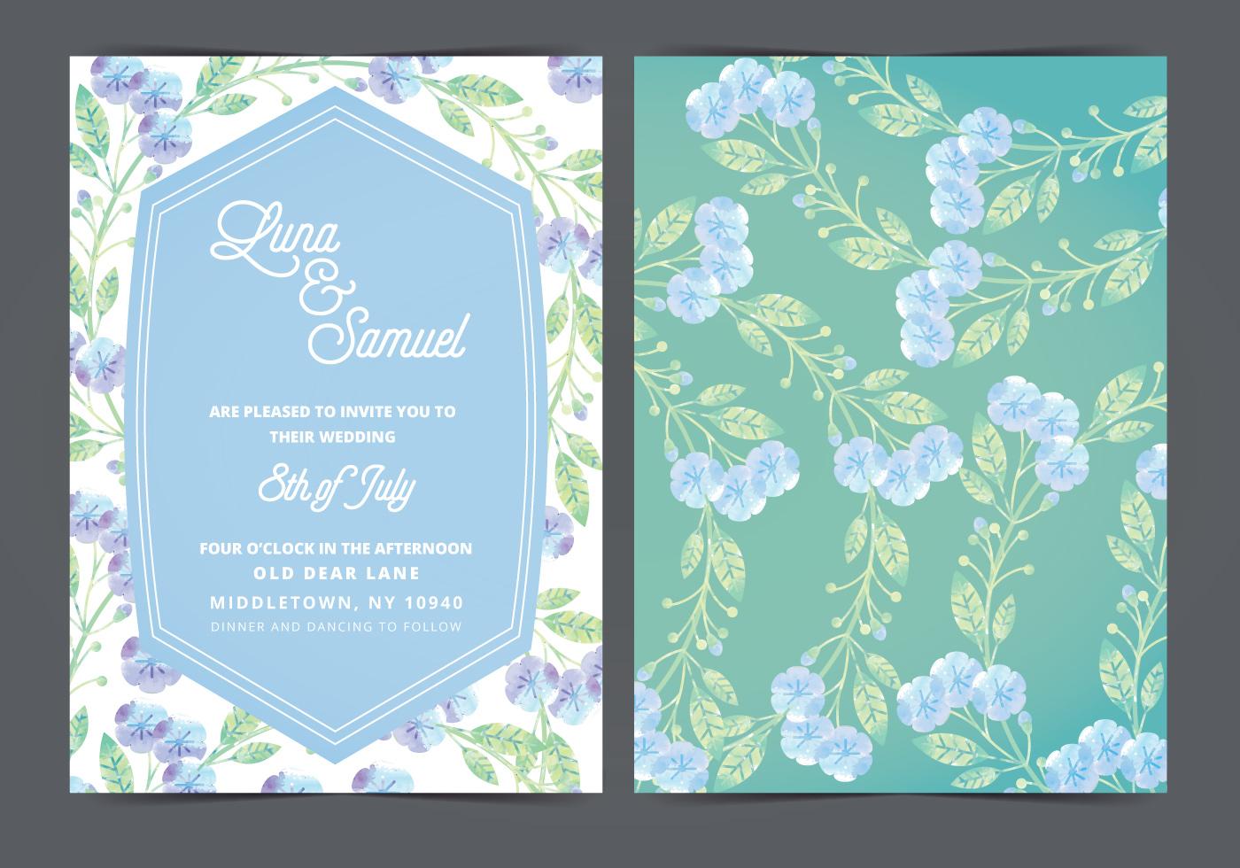 Lilac Flower Vector Wedding Invite Stock Free and Free SVG