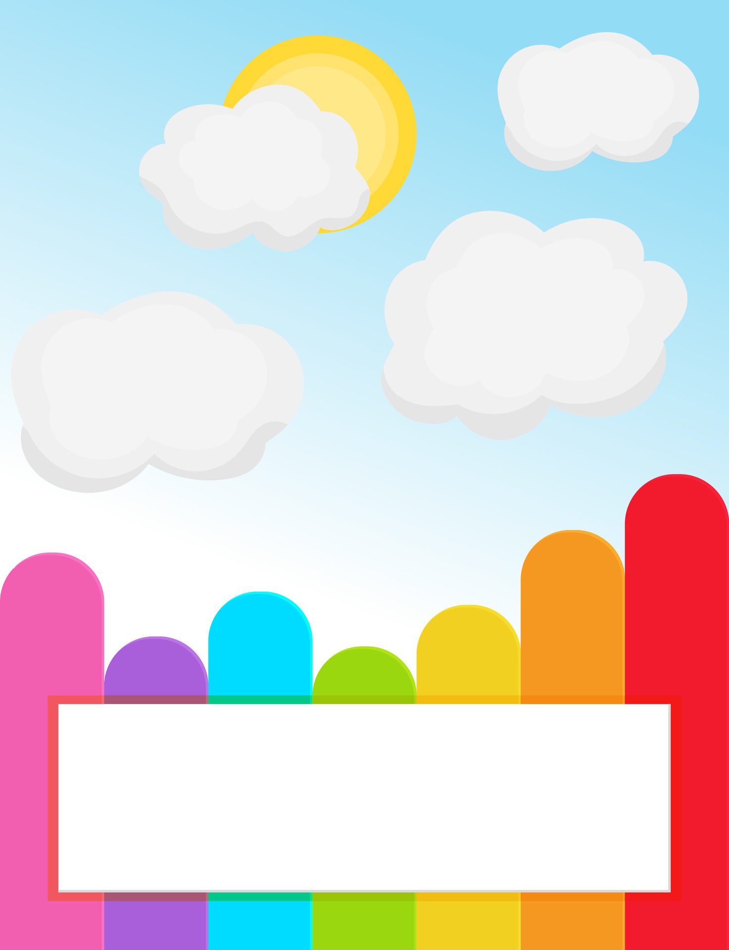 blank banner in rainbow color with sky background Free Vector