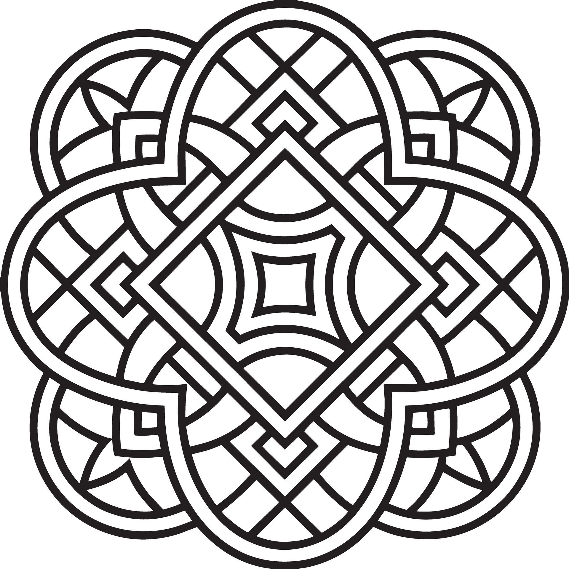 celtic knot pattern design illustration black and white Free Vector