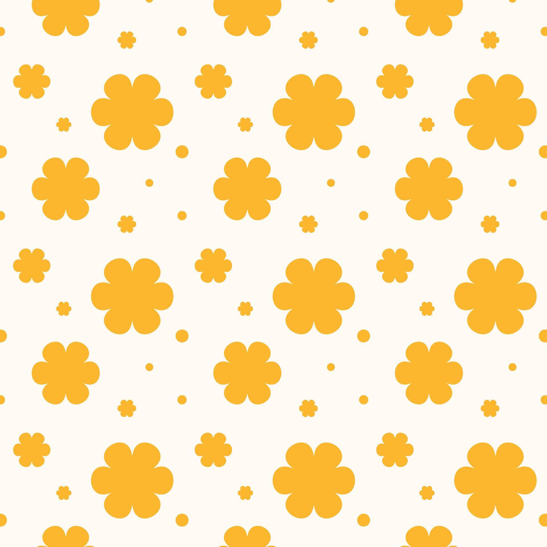 Cute Orange flower color seamless pattern Stock Free