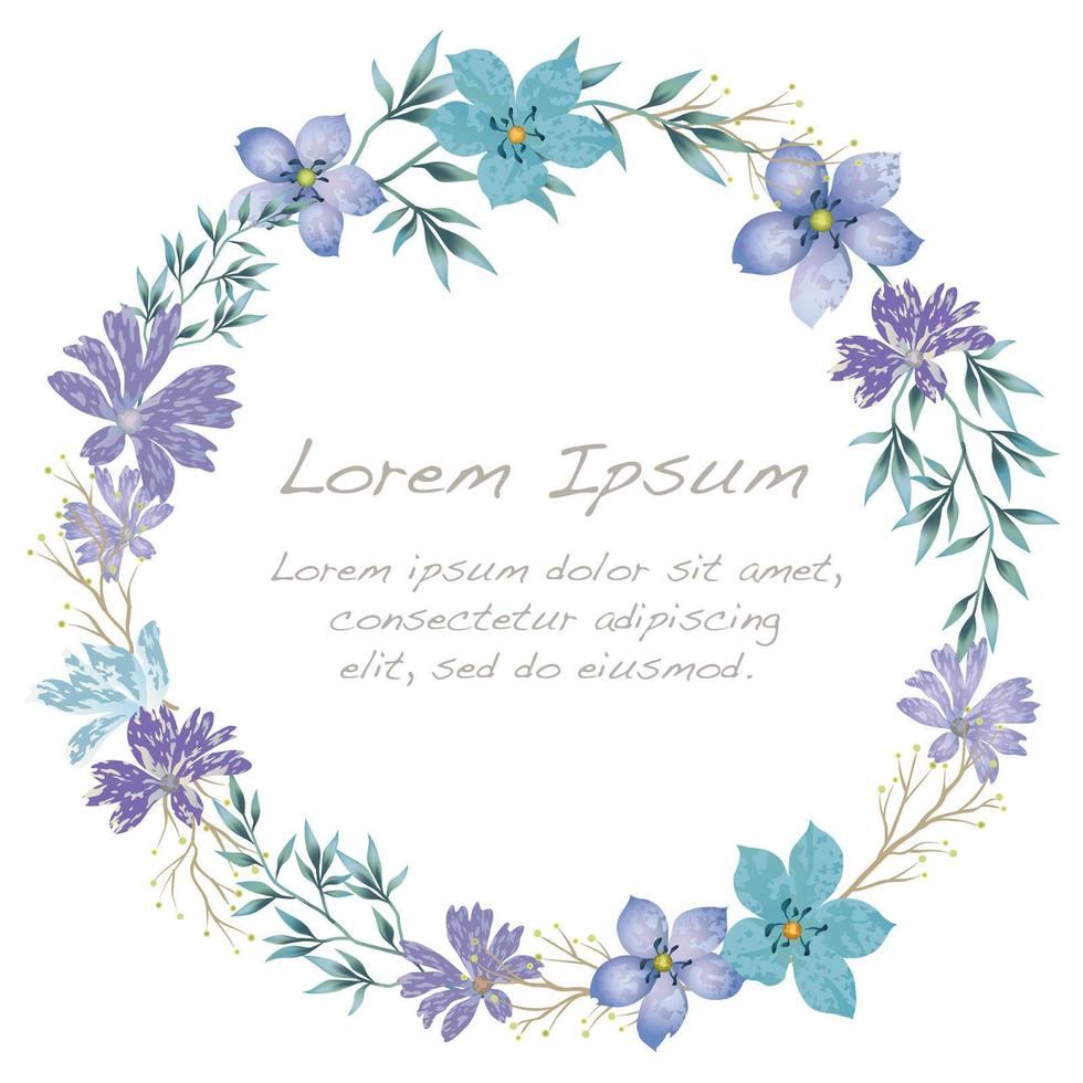 Watercolor flower frame with text space. Stock Free