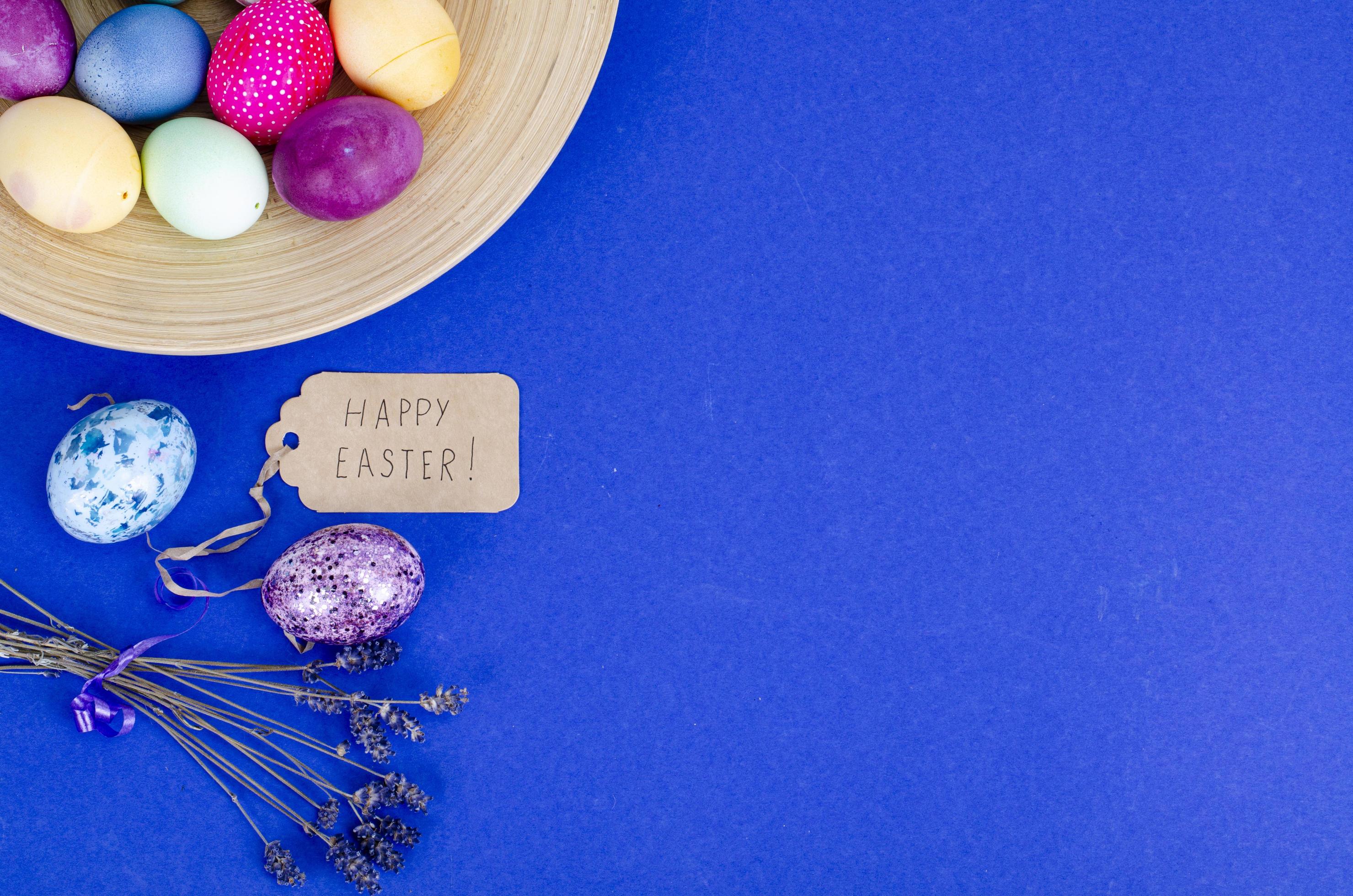 Grocery supermarket cart filled with chicken eggs. Concept of preparing for Easter, buying food. Space for text. Studio Photo Stock Free