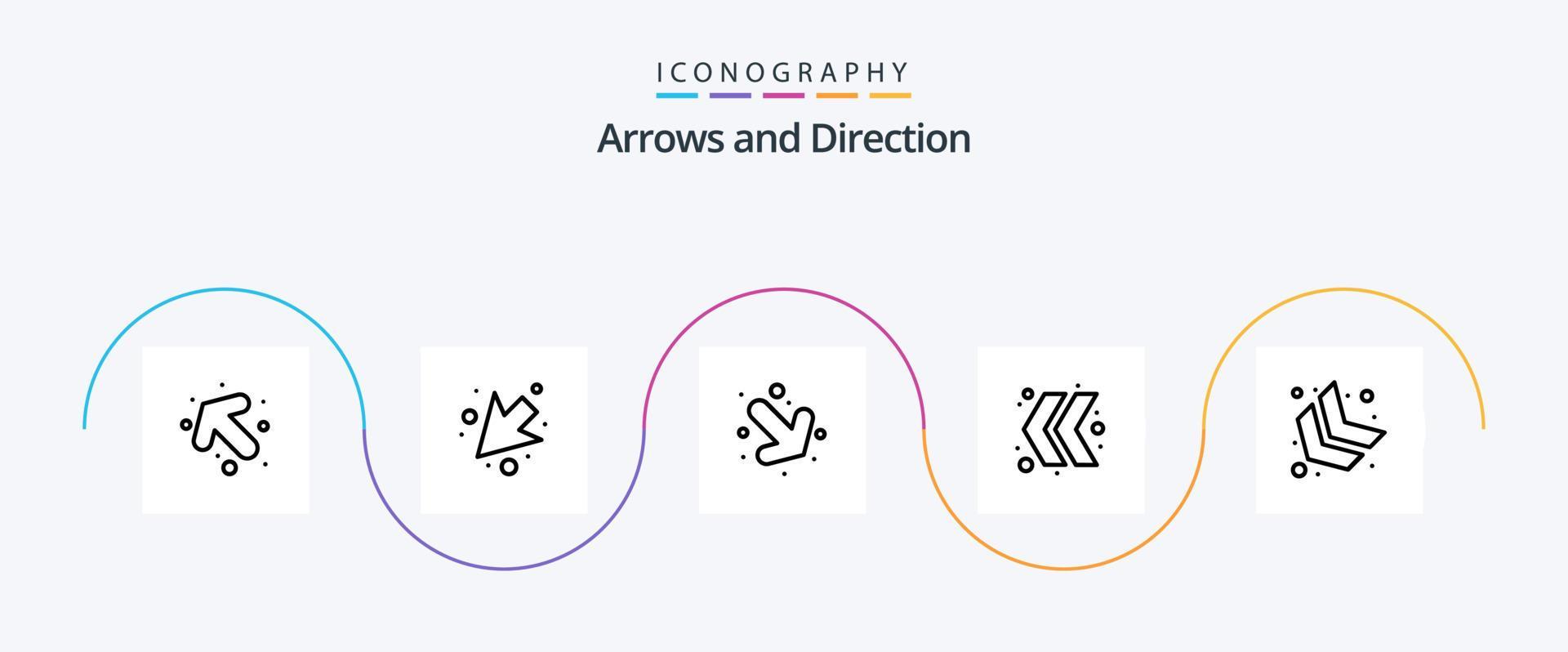 Arrow Line 5 Icon Pack Including . right. down left. arrow Stock Free