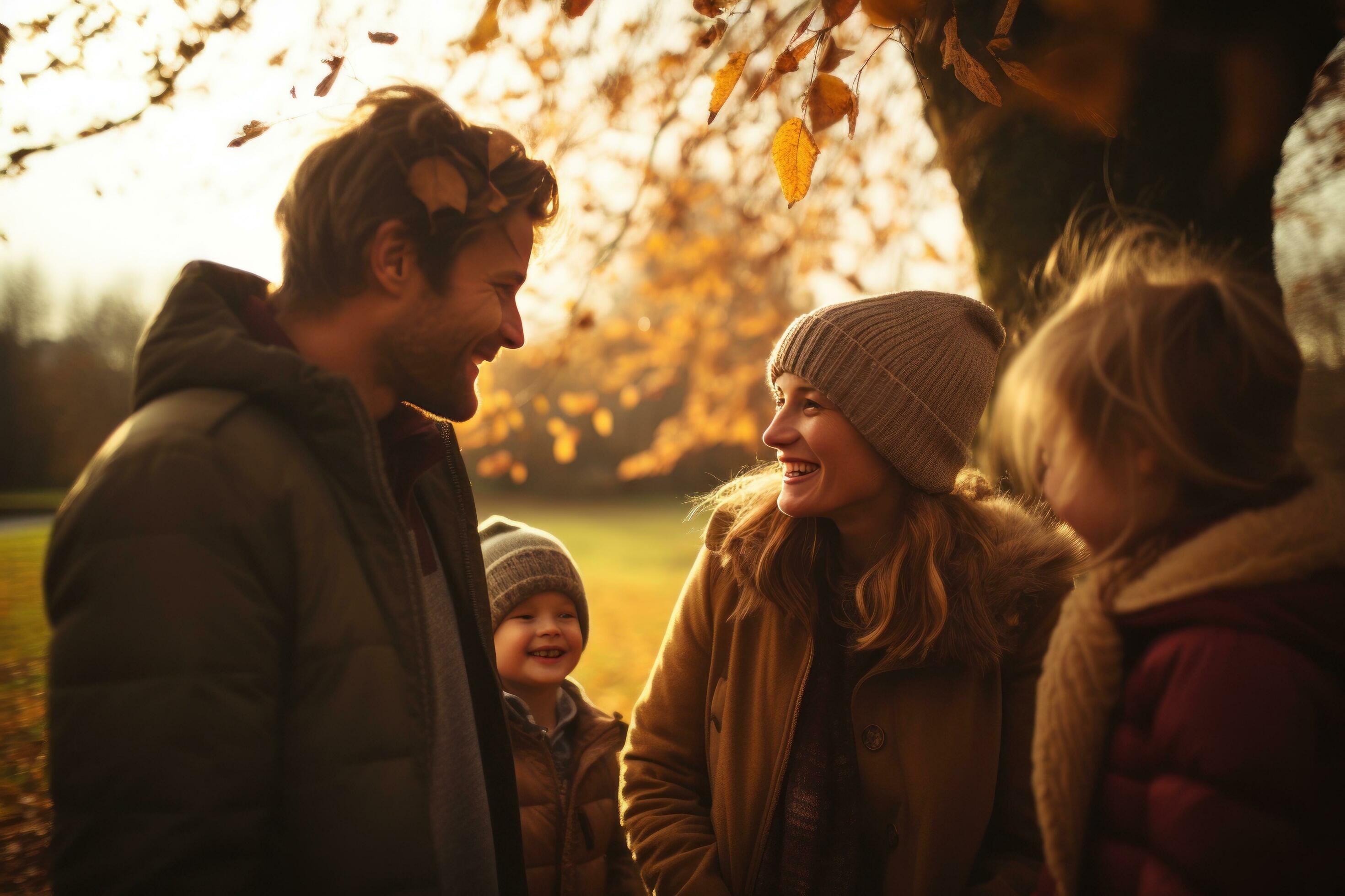 Happy family in the park Stock Free