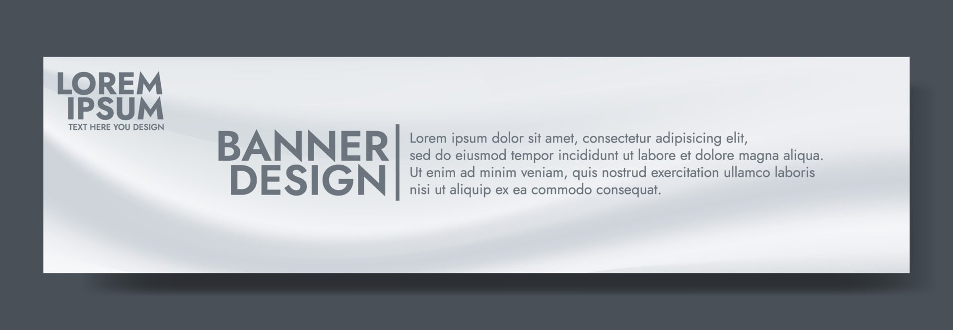 Abstract White and grey Gradient mesh Banner Template. Free Vector