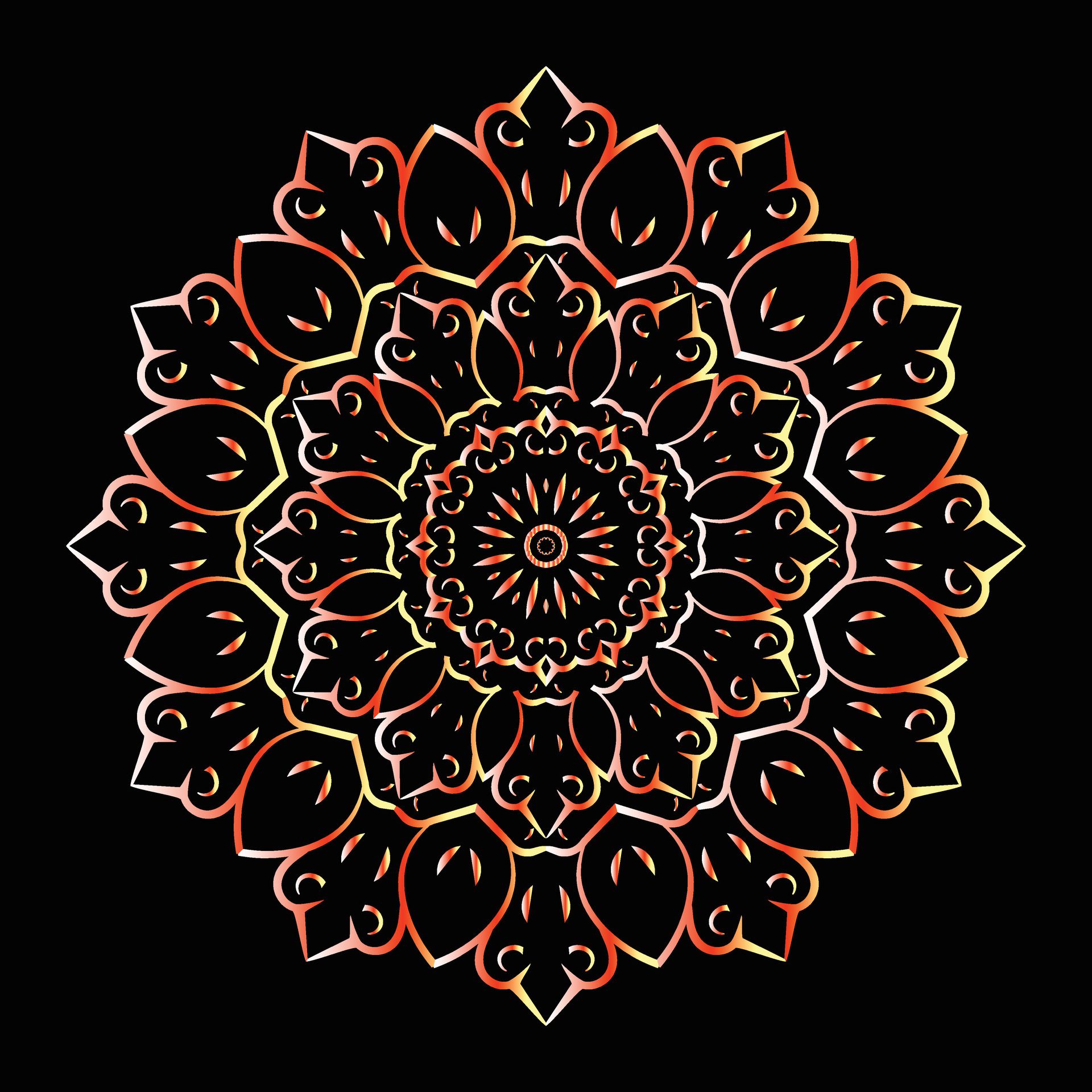 creative floral febric pattern mandala design Free Vector