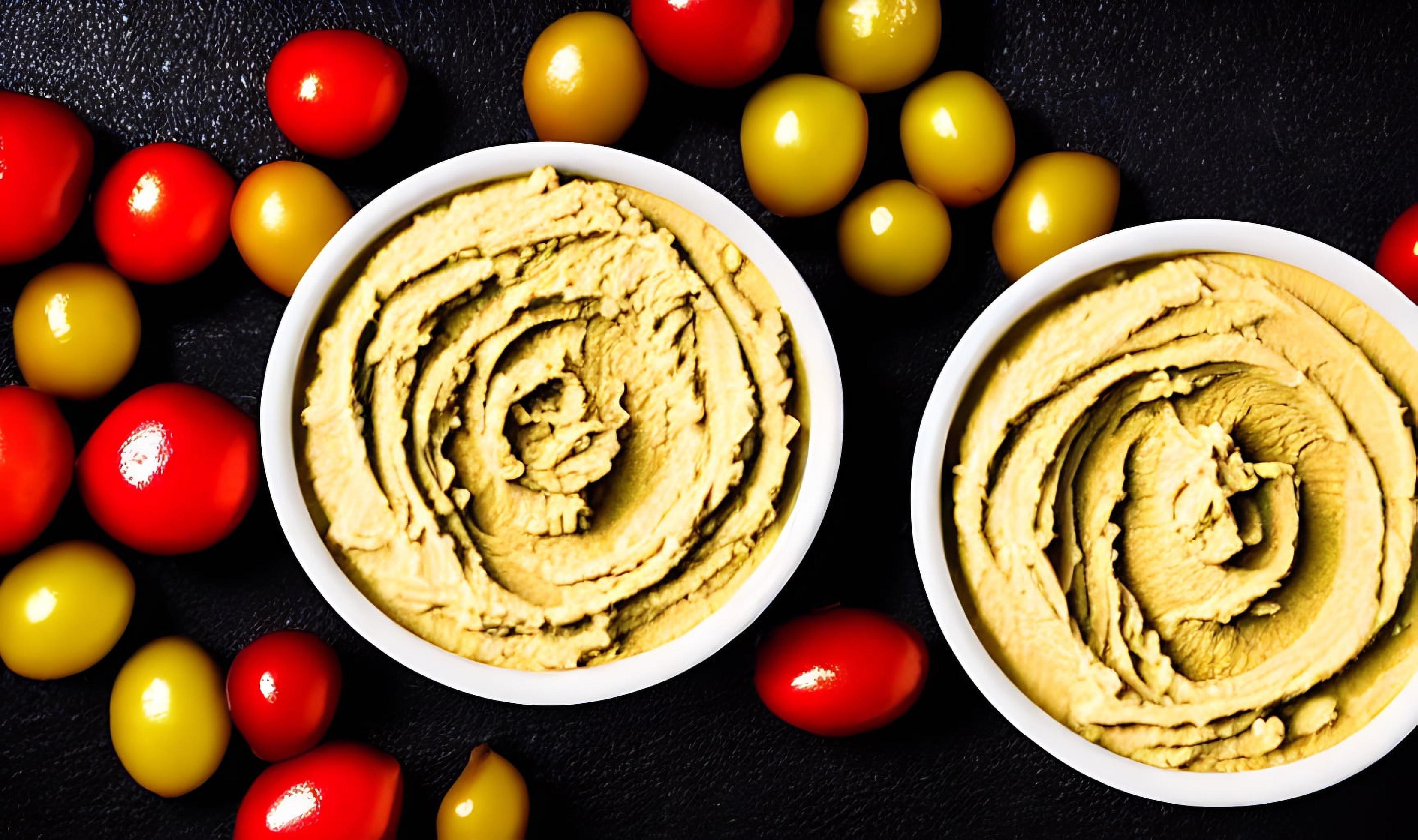 Healthy food. Traditional freshly made organic hummus. Stock Free