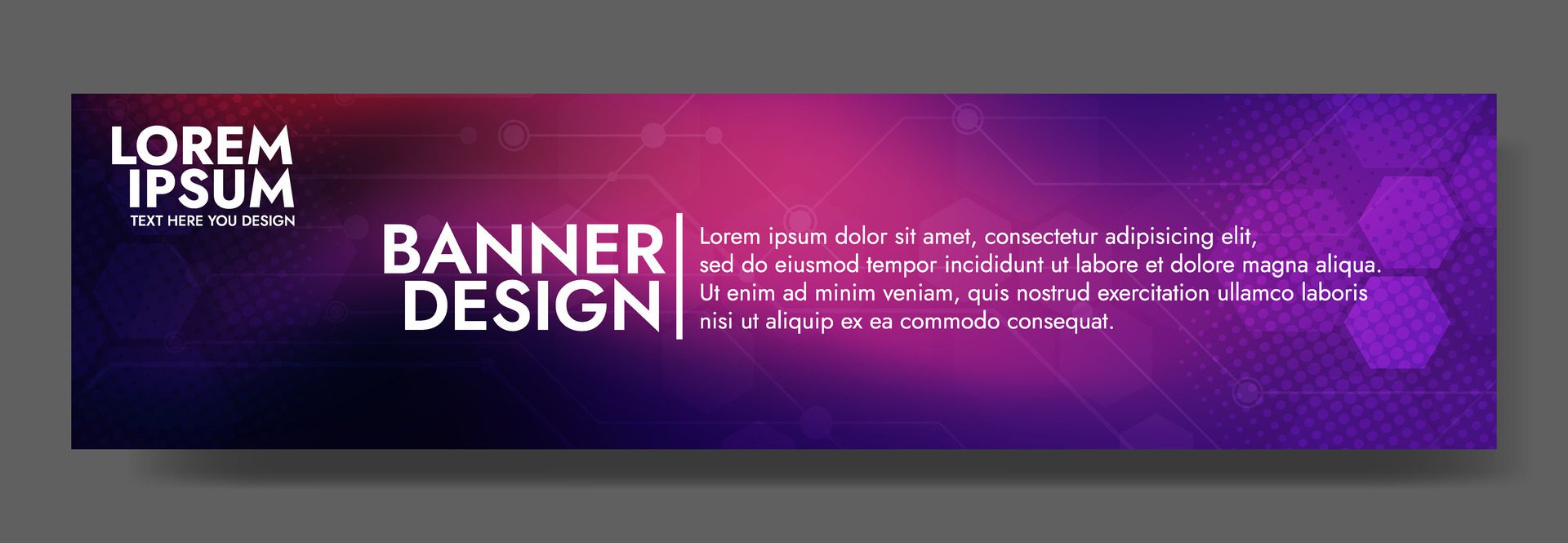 violet Digital technology banner. Futuristic banner for various design projects such as websites, presentations, print materials, social media posts Free Vector