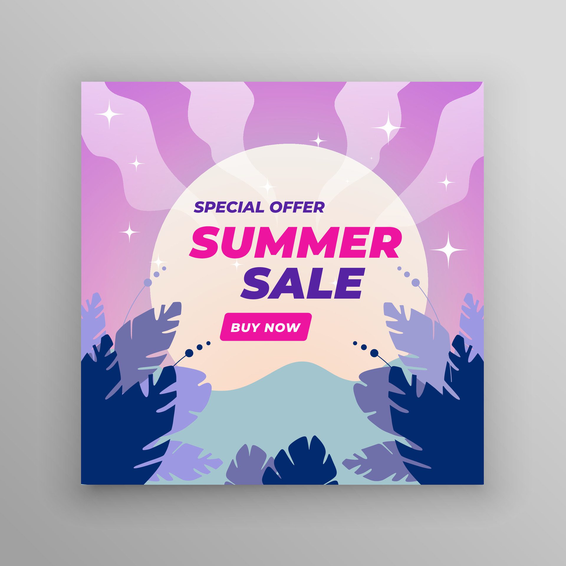 Abstract colorful Summer banner background with beach vibes decorate. Free Vector