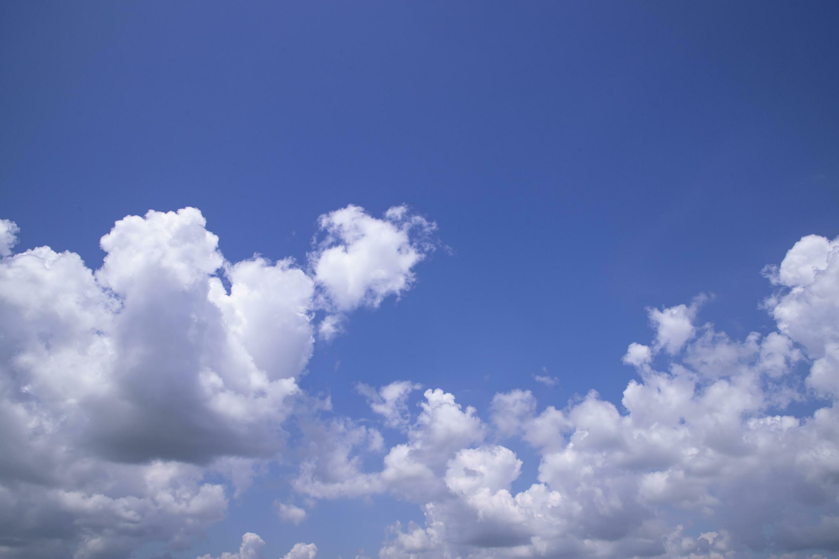 Beautiful Blue Sky With White Cloudy Dramatic Natural abstract background view Stock Free