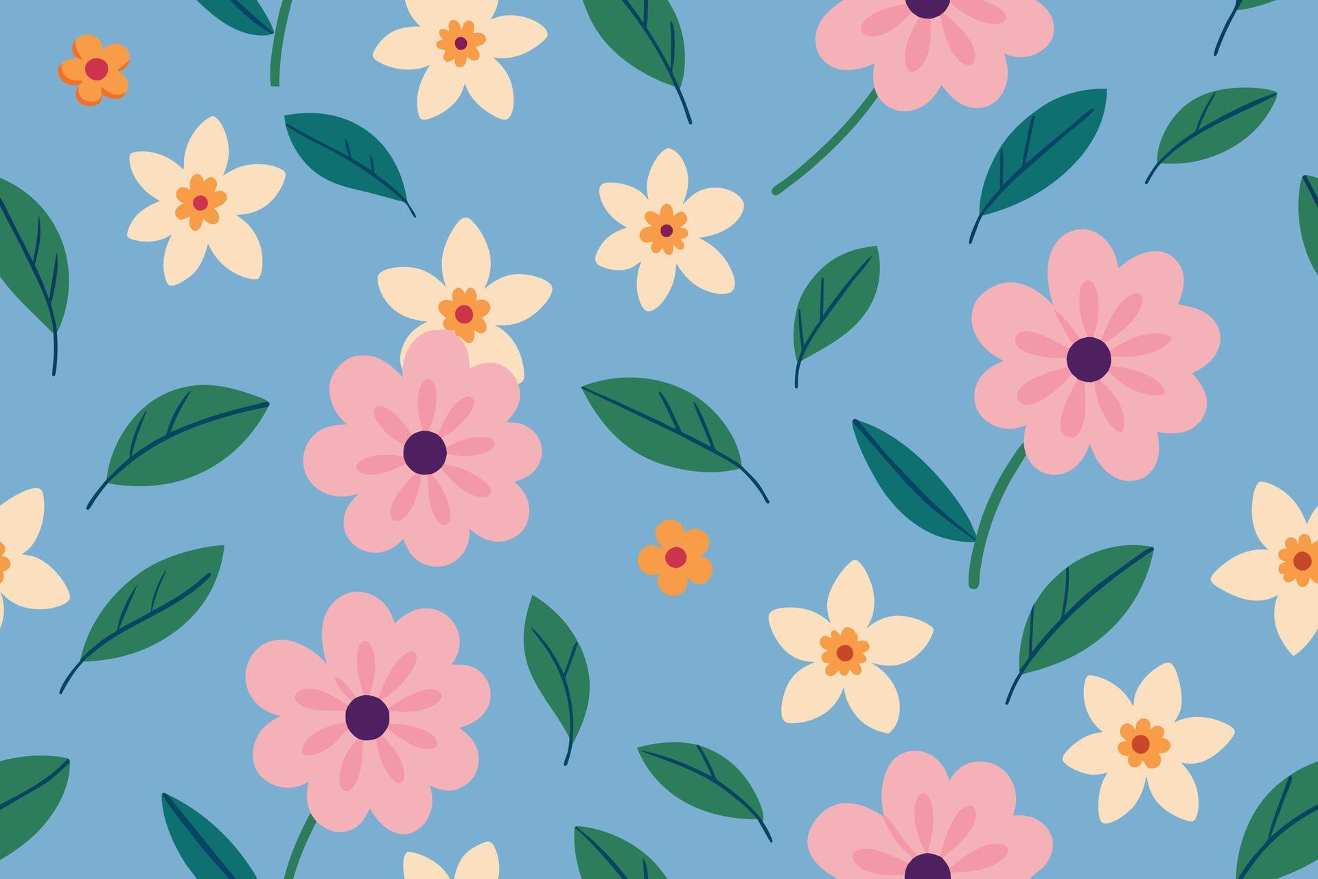 Seamless Pattern Elements Flower Ditsy Stock Free