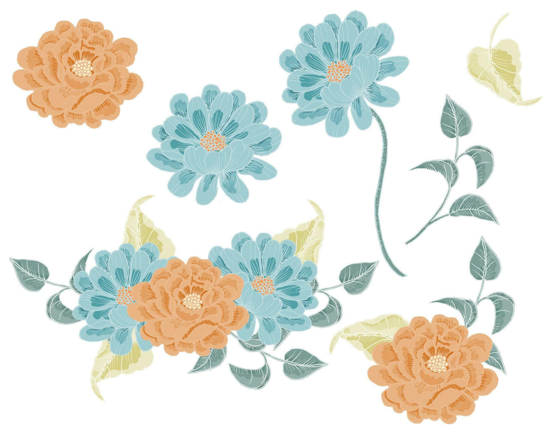 Cute Soft Hand Drawn Aster Flower Stock Free and Free SVG