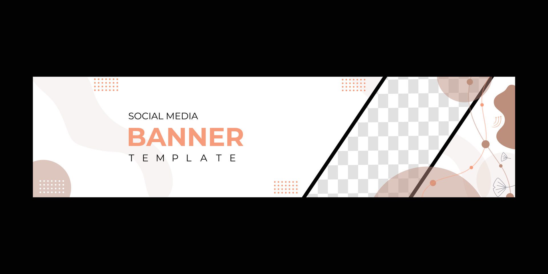 Social media cover banner design with blank image section Free Vector