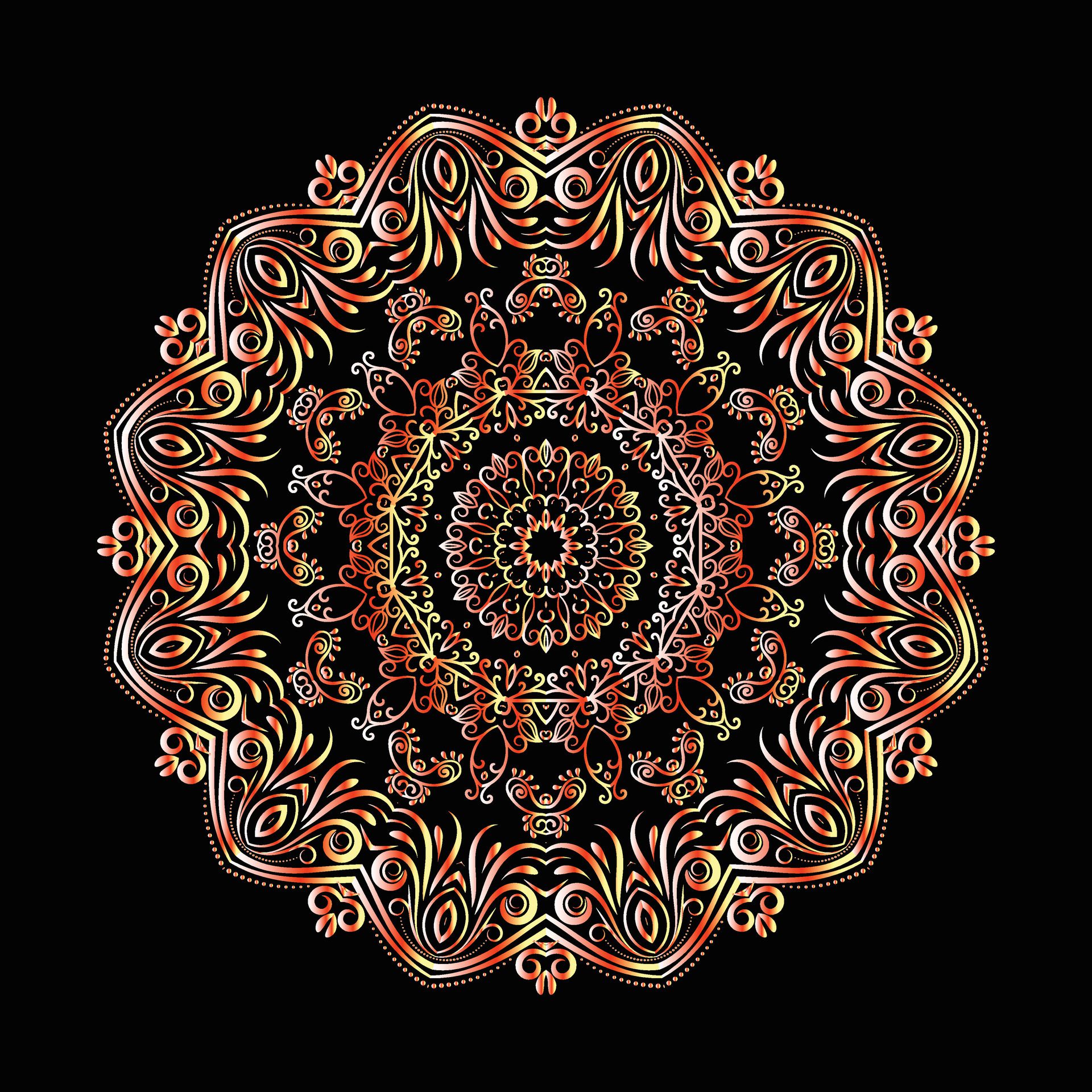 creative floral febric pattern mandala design Free Vector