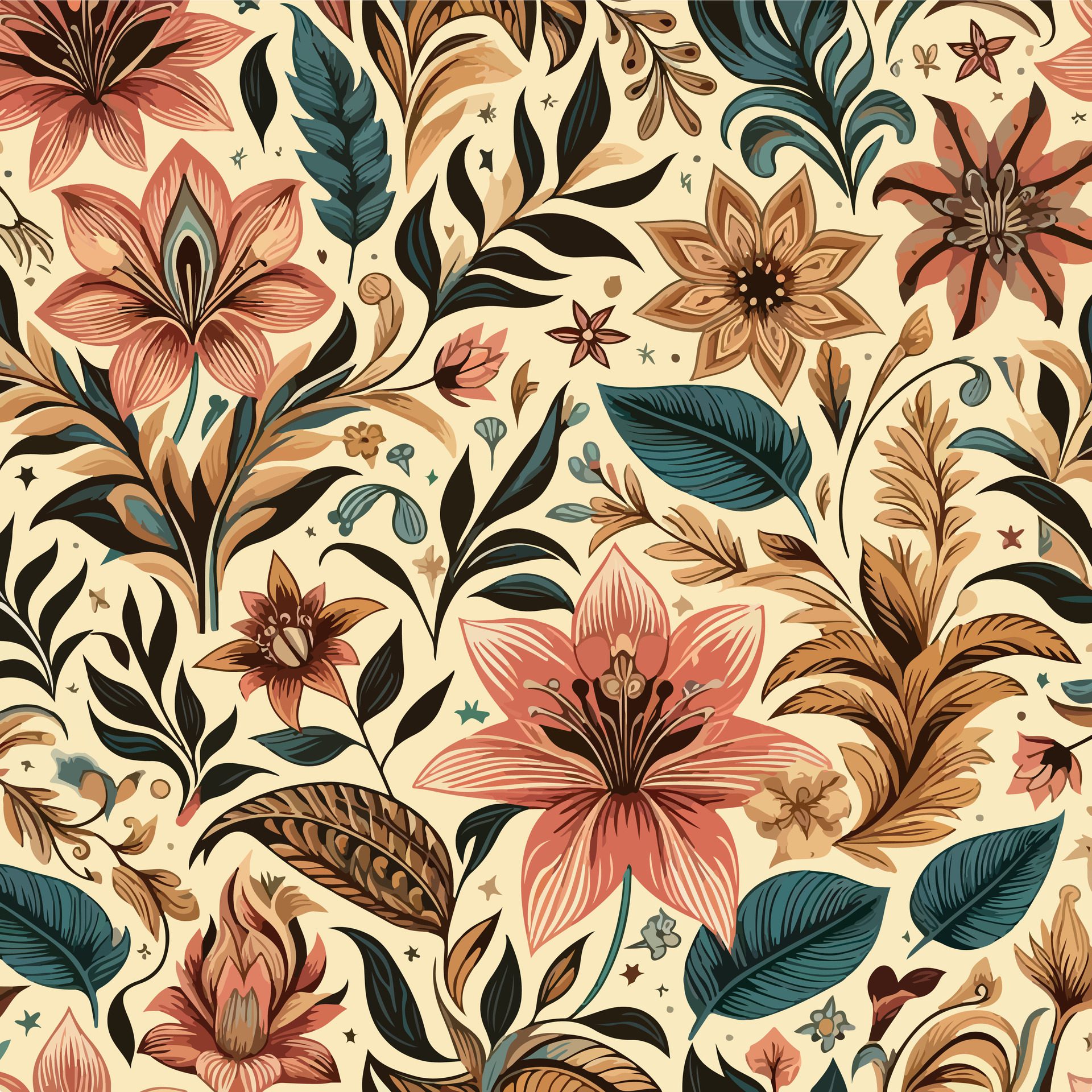 floral pattern design illustration Free Vector