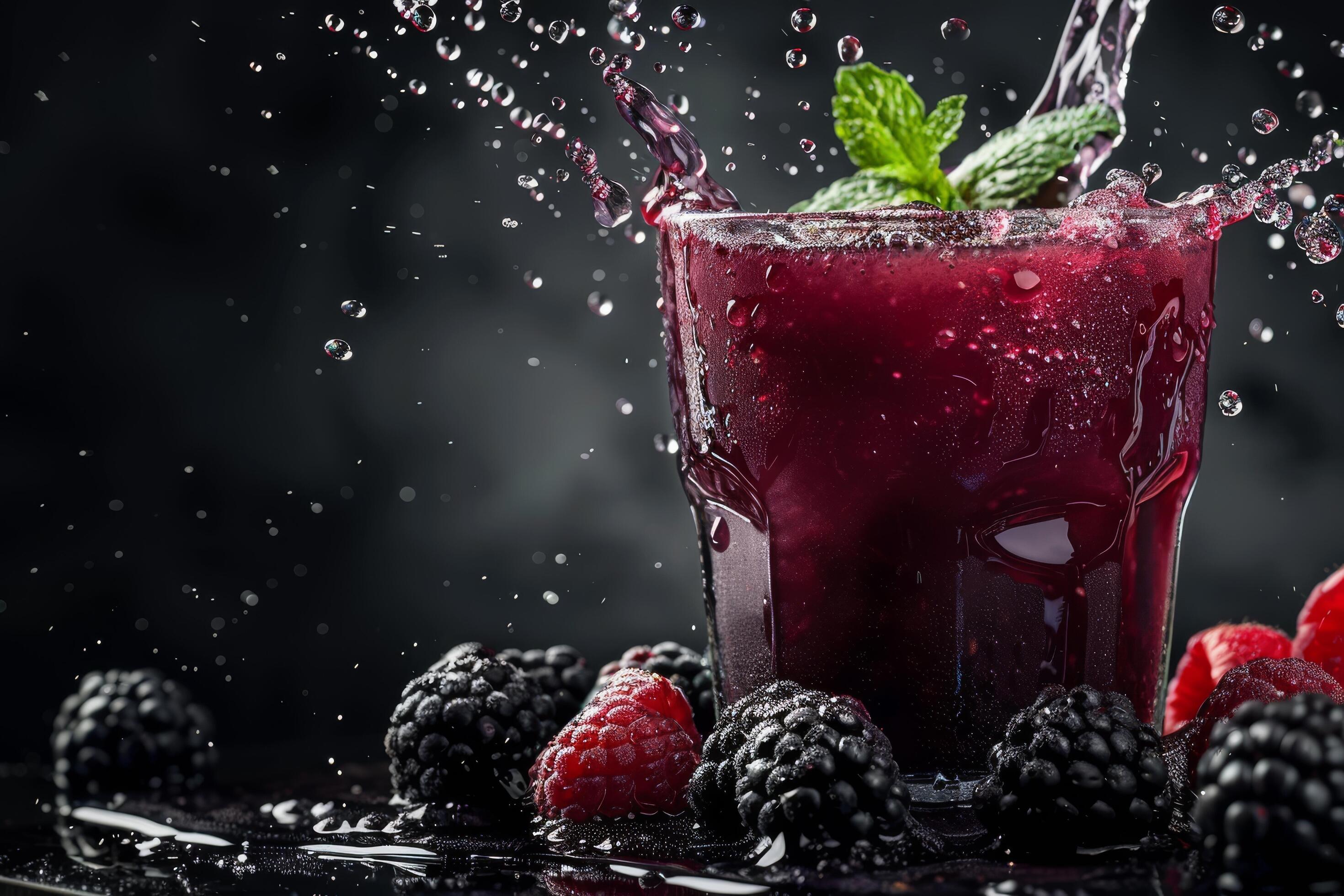 Sweet and tangy blackberry juice graphics for branding Stock Free