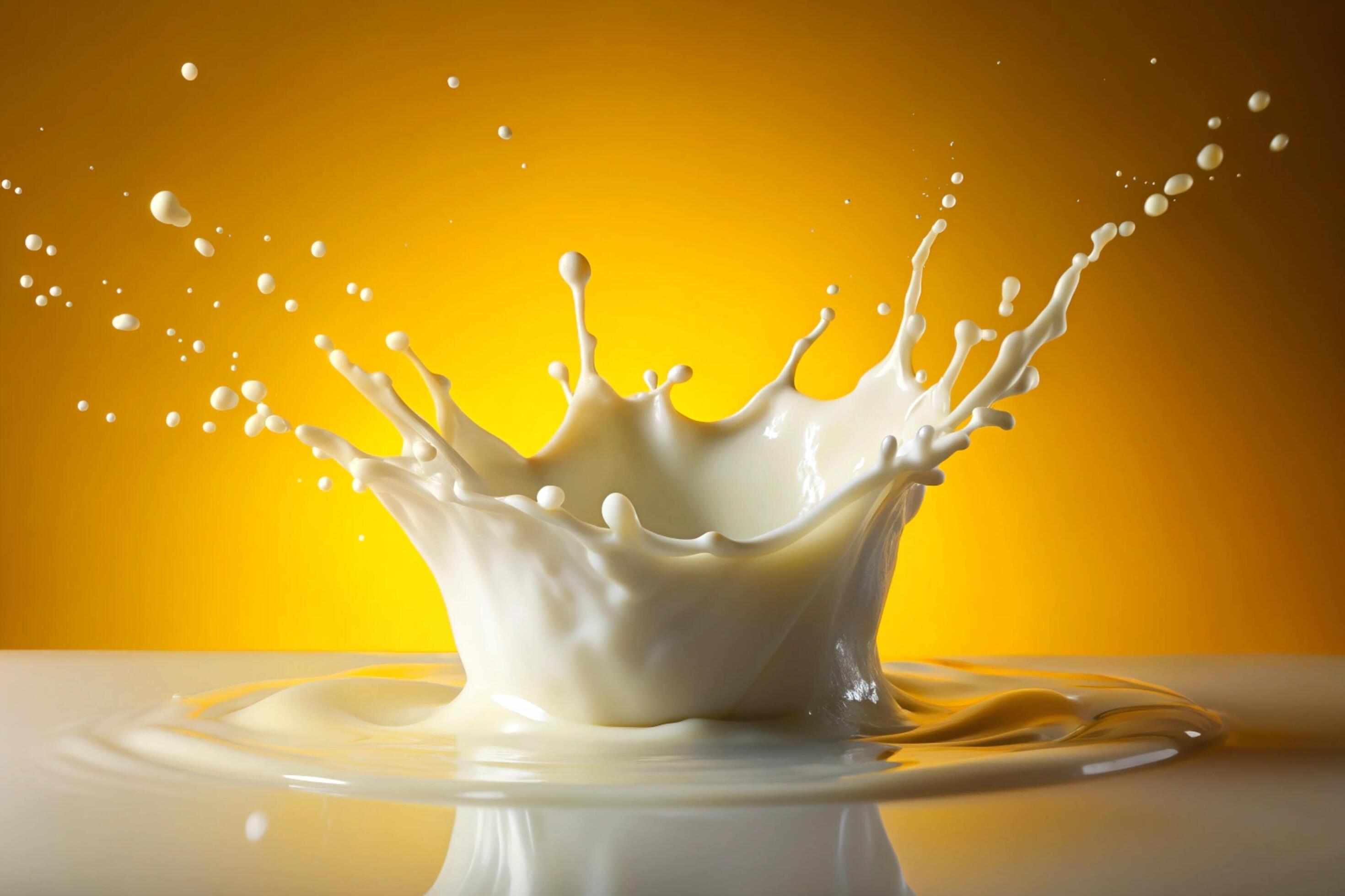 Milk splashes on white background Stock Free