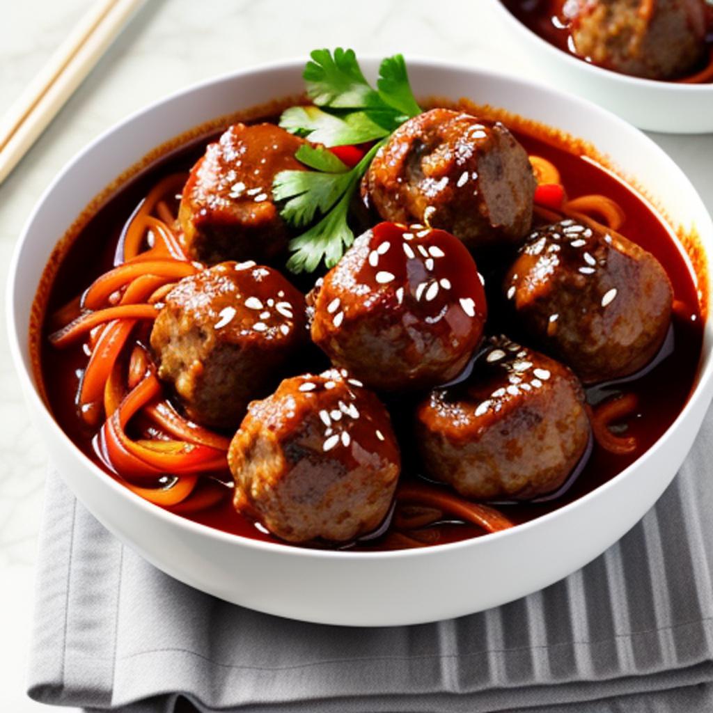 Chinese braised meatballs by by @ai_generated