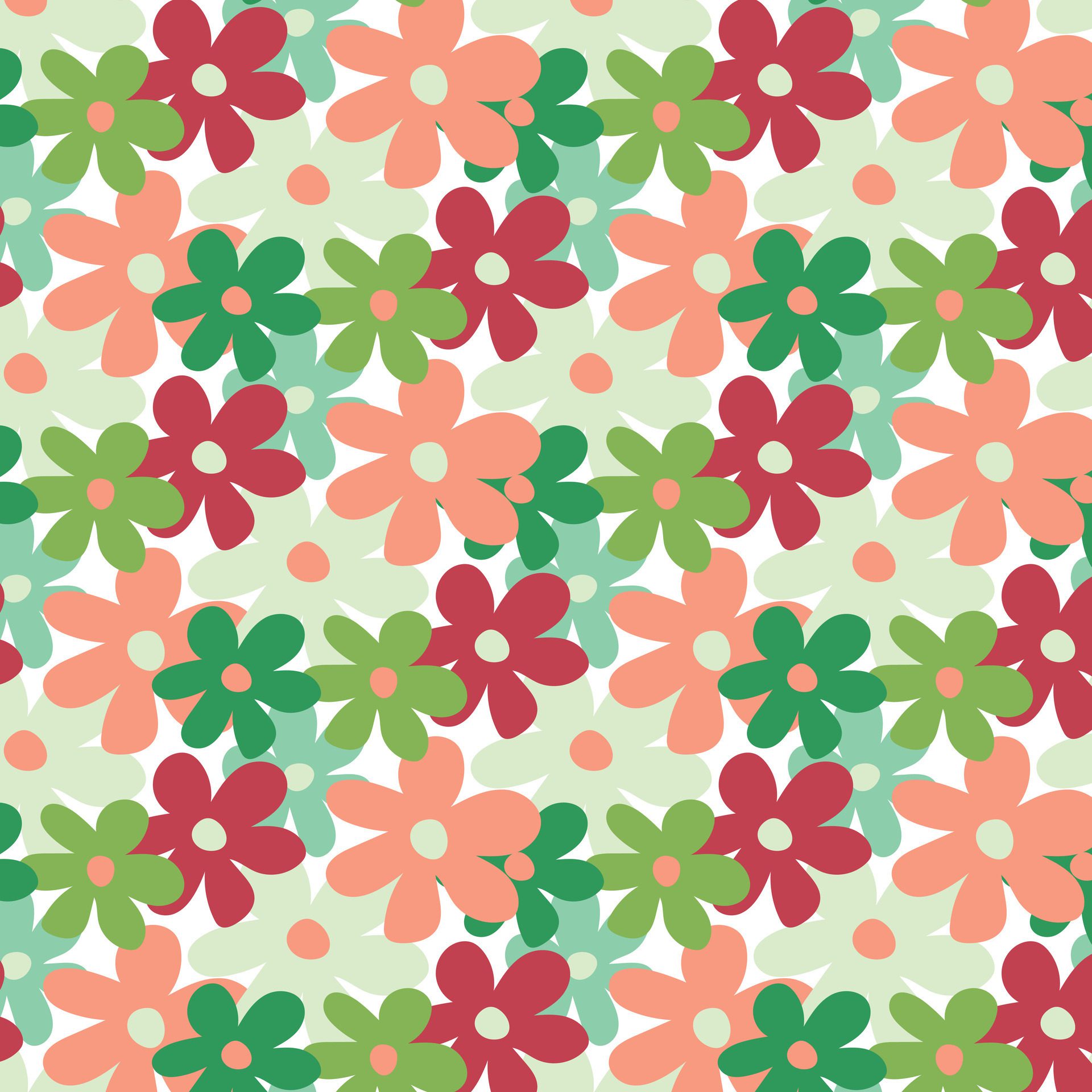 Summer floral seamless pattern in minimalistic style. Free Vector