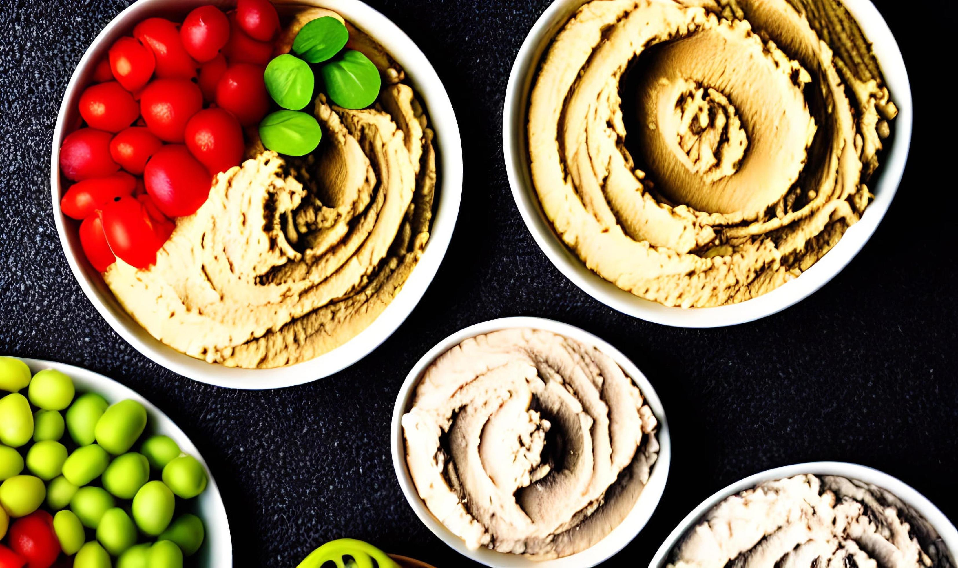 Healthy food. Traditional freshly made organic hummus. Stock Free