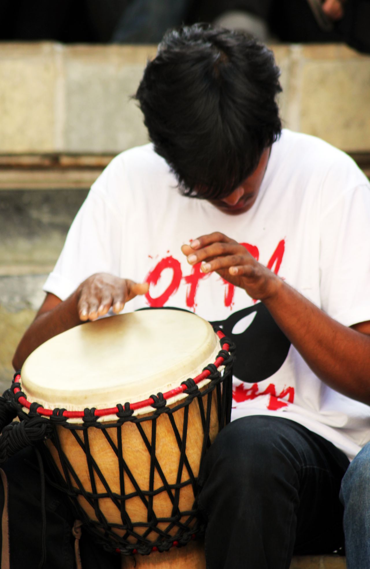 Drummer Playing With Hands Stock Free