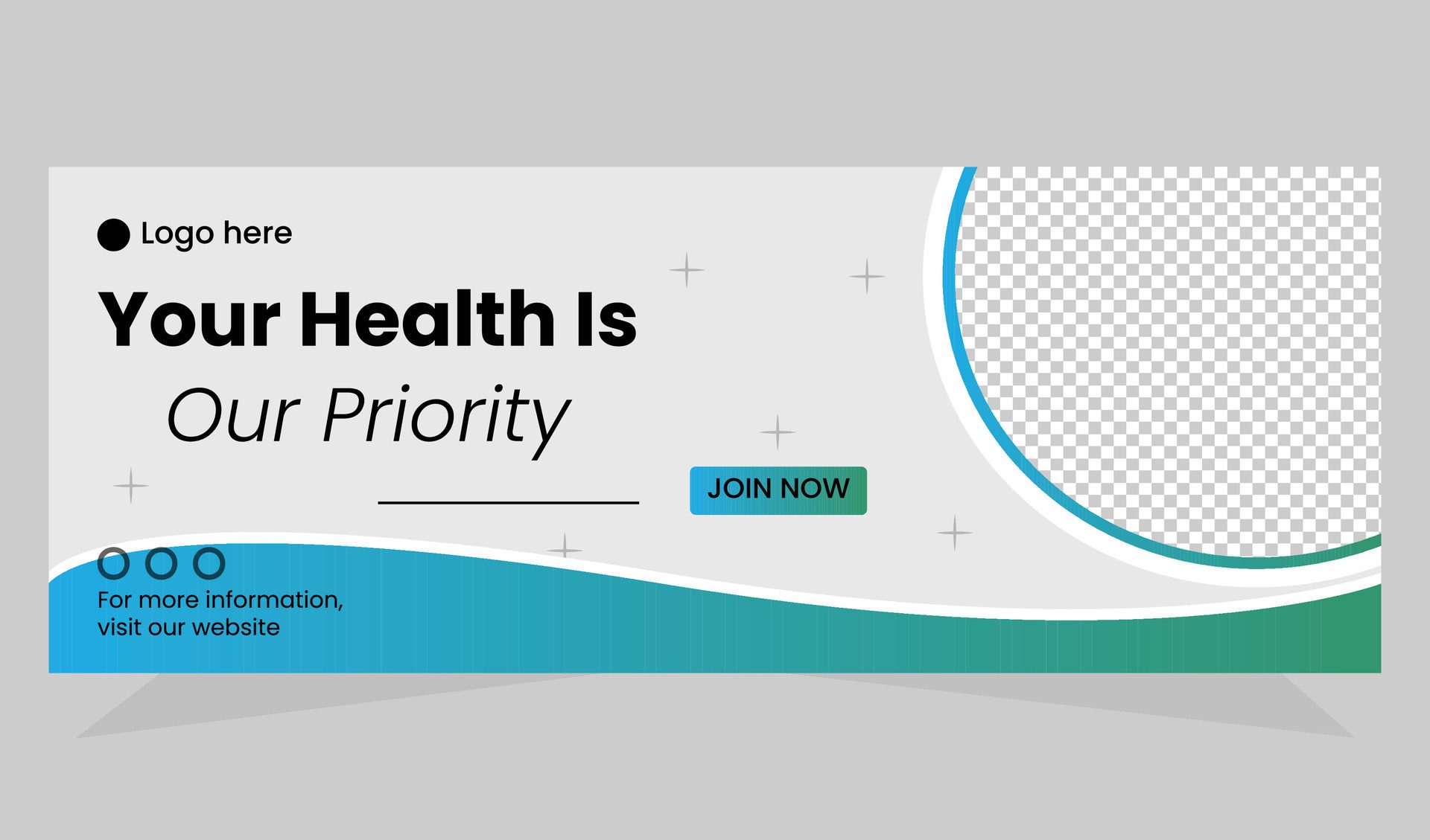 Health care web banner template Free Vector