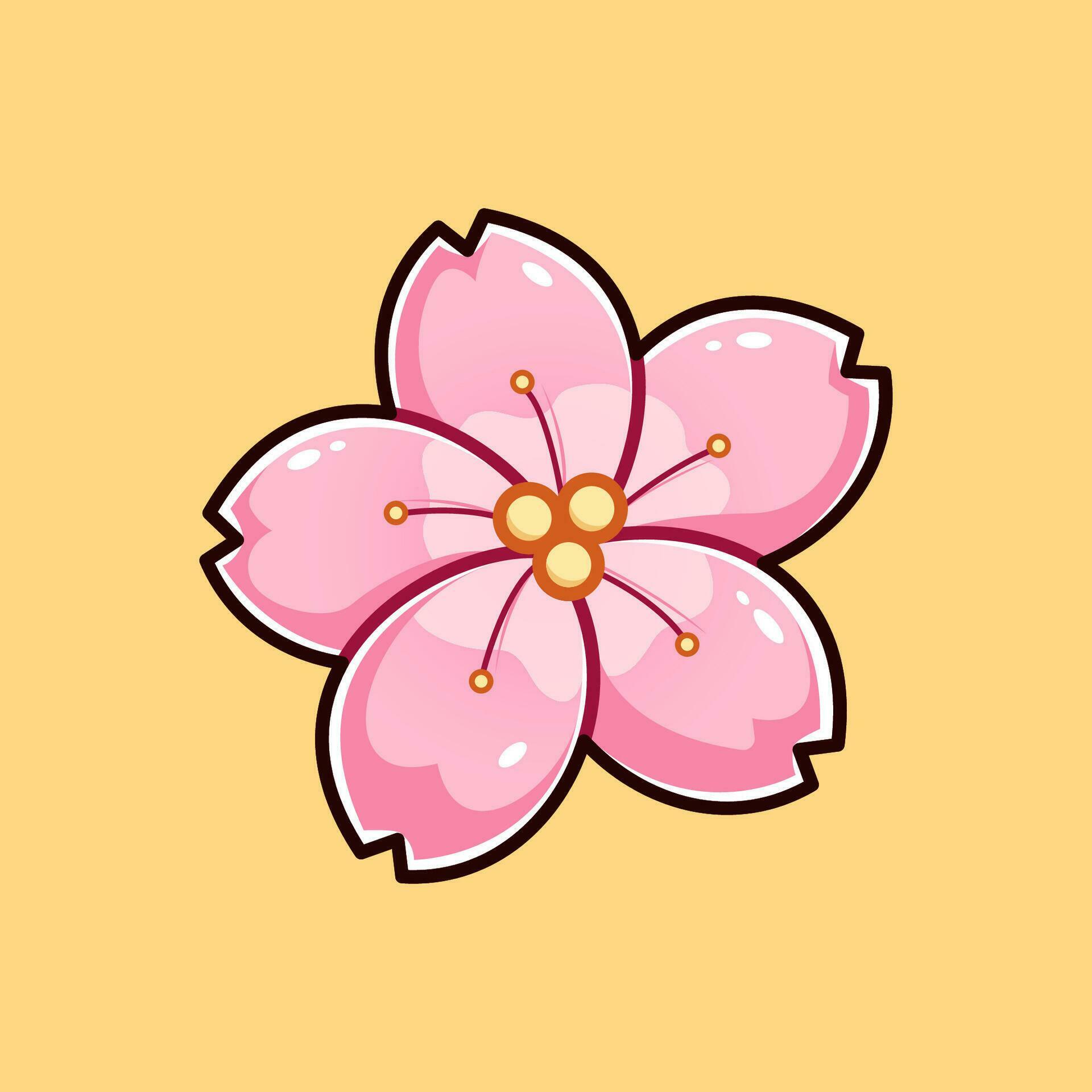 Printsakura flower. Suitable for decoration, sticker, icon and other. Stock Free and Free SVG